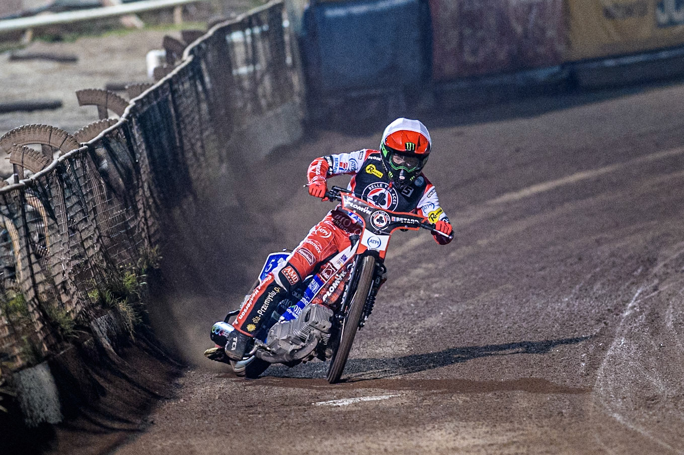 Belle Vue Aces' Dan Bewley  in action during the Rowe Motor Oil Premiership Play Off Semi Final 2nd leg between Sheffield Tigers and Belle Vue Aces at Owlerton Stadium, Sheffield on Thursday 19th September 2024. (Photo: Ian Charles | MI News)