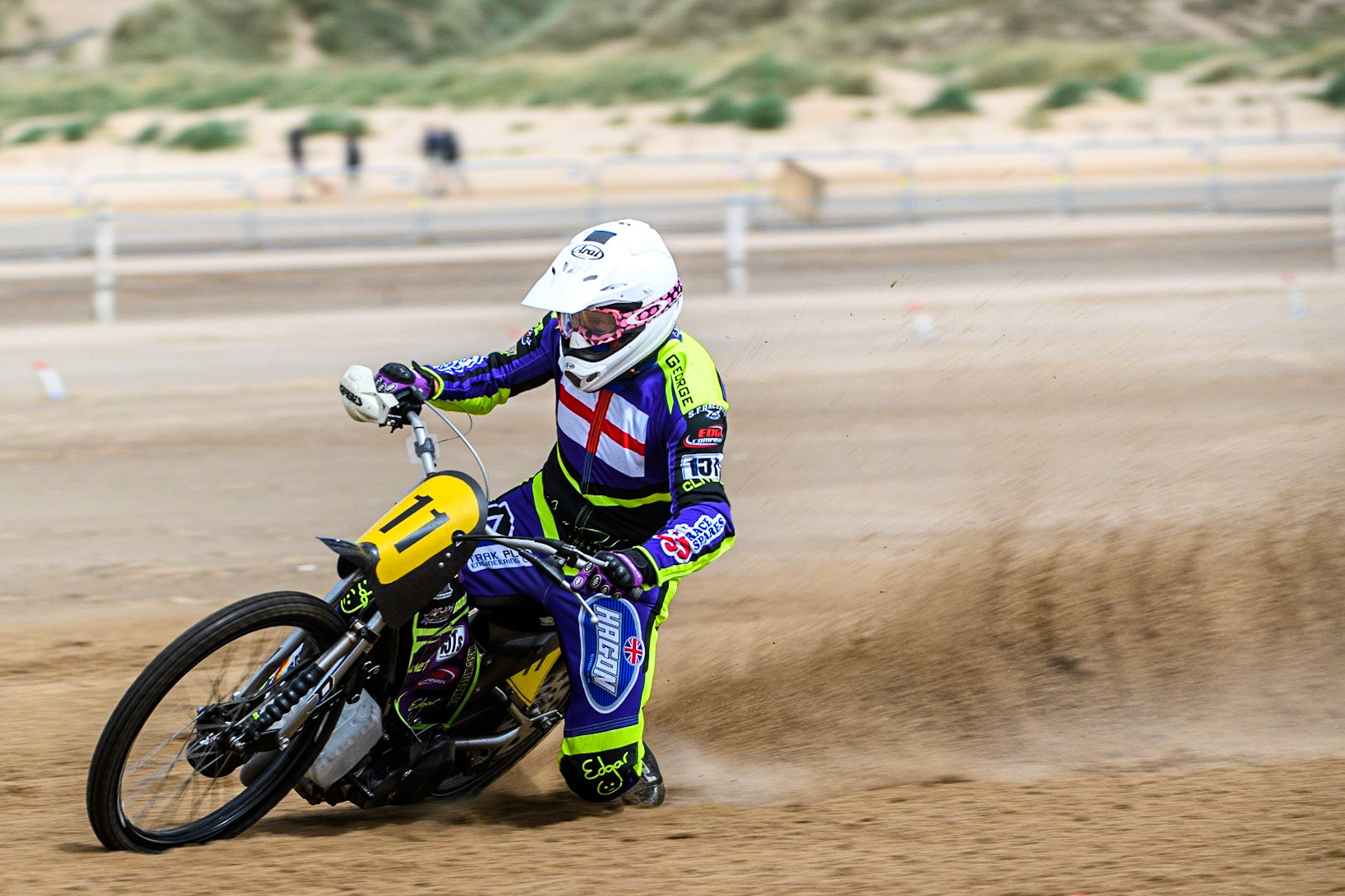 Paul Cooper (11) in practice during the Fylde ACU British Sand Racing Masters Championship at  St Annes on Sea, Lancashire on Sunday 30th July 2023. (Photo: Ian Charles | MI News)