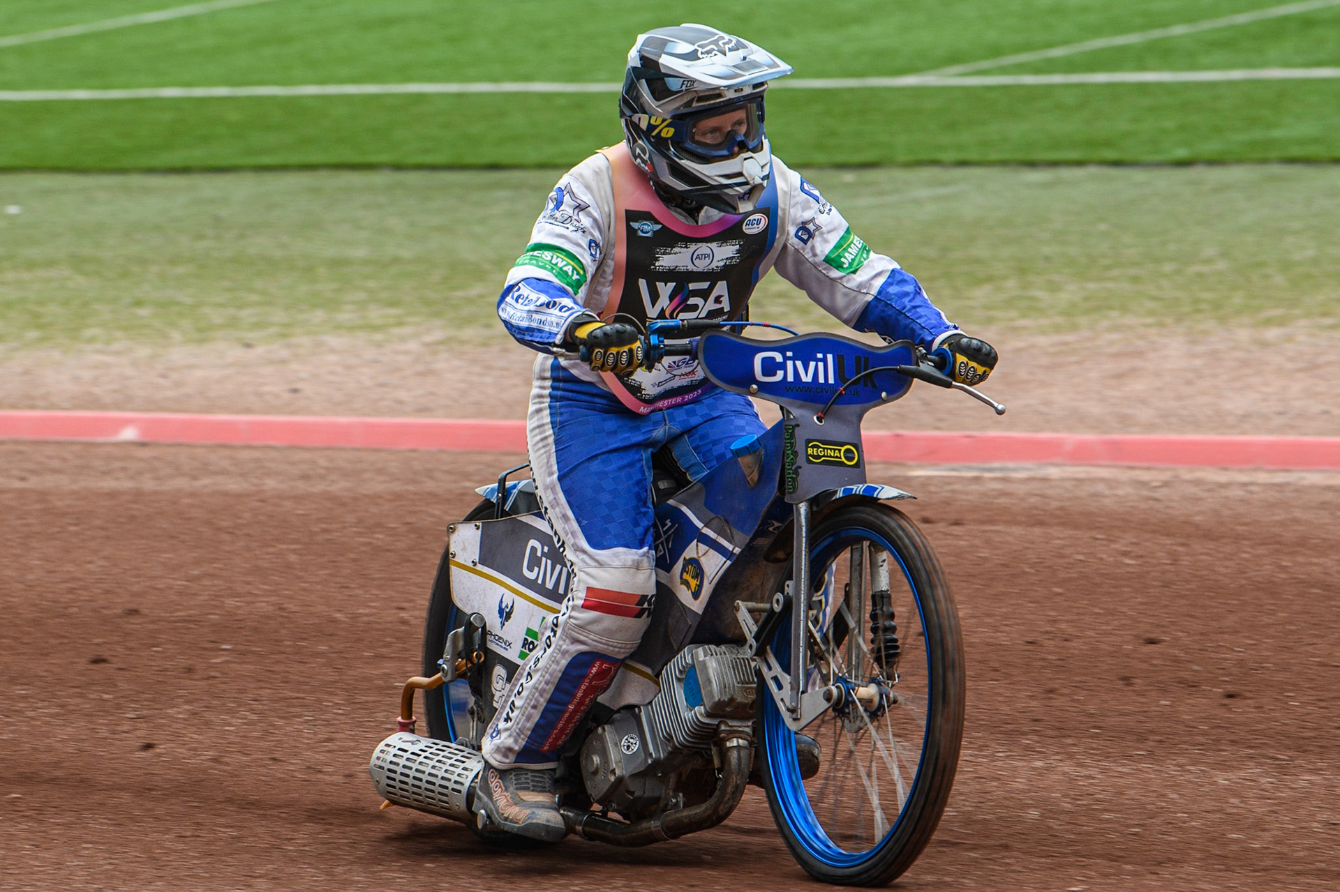 Wendy McAllan on track during the FIM Women's  Speedway Academy at the National Speedway Stadium, Manchester on Friday 4th August 2023. (Photo: Ian Charles | MI News)