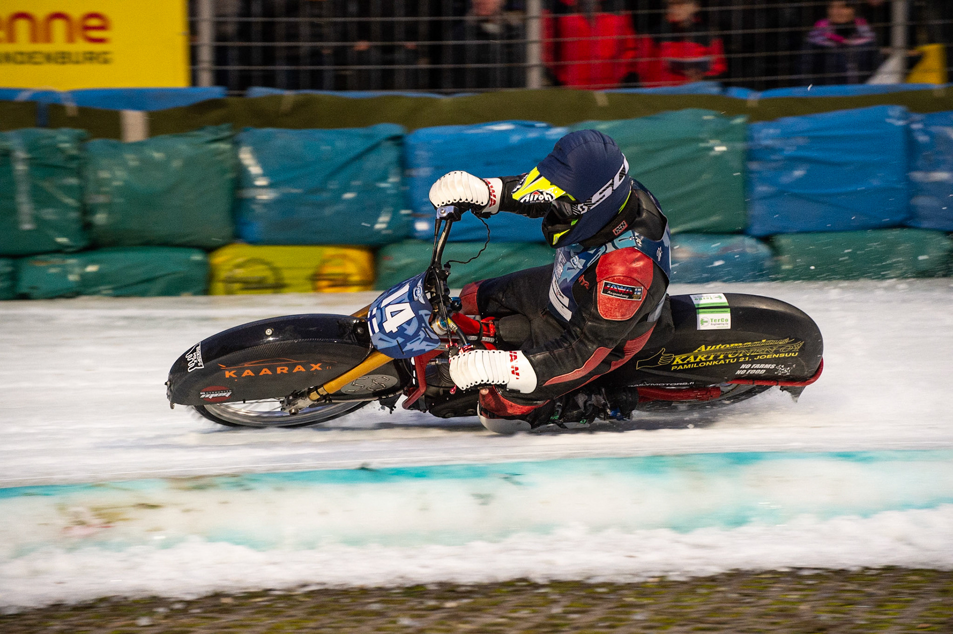 BERLIN GERMANY  - February 29 Christer Biskop of Finland in action    during theIce Speedway of Nations (Day 1) at the Horst-Dohm-Eisstadion, Berlin,  on Saturday 29 February 2020. (Credit: Ian Charles | MI News)
