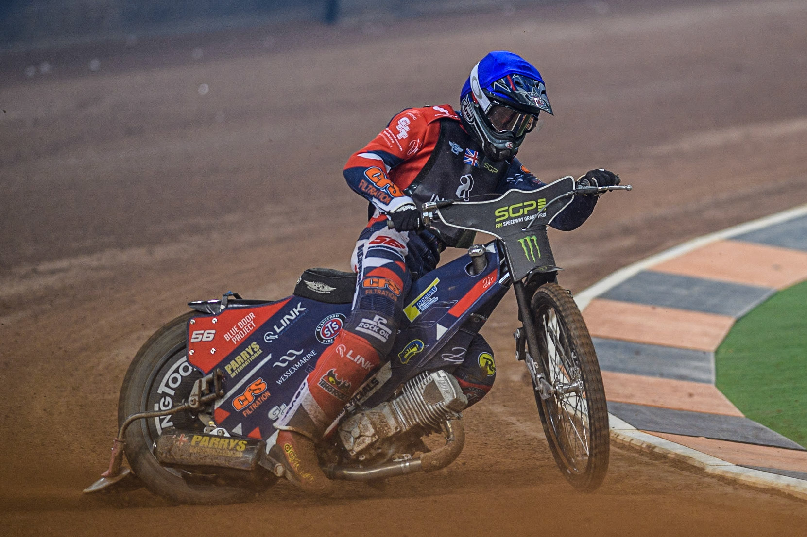 Wild Card rider Steve Worrall (16) in action during the FIM Speedway Grand Prix of Great Britain at the Principality Stadium, Cardiff on Saturday 2nd September 2023. (Photo: Ian Charles | MI News)