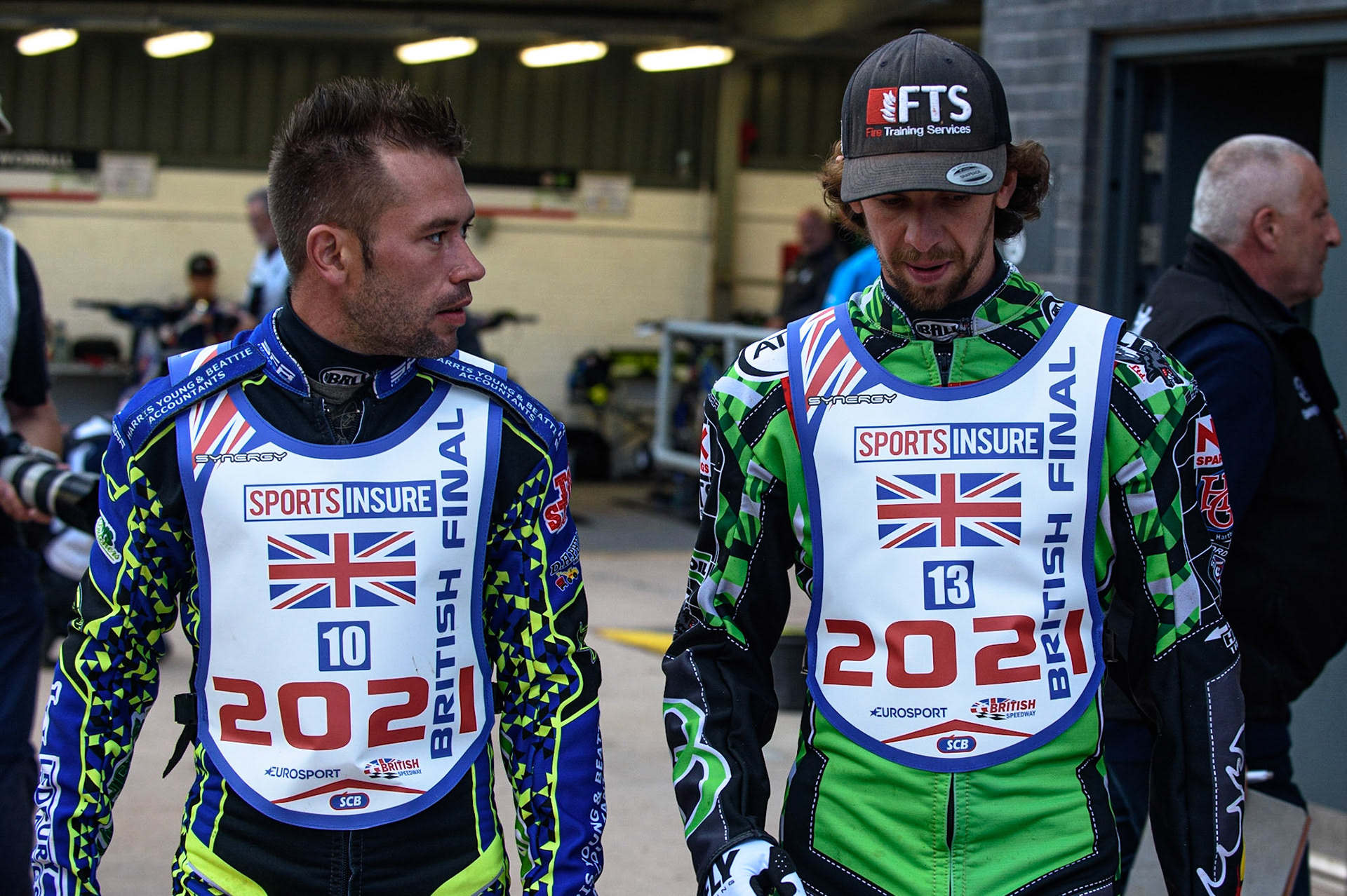 MANCHESTER, UK. MAY 12TH: The Premier League Captains: (l-r) Rory Schlein,  Lewis Kerr, Scott Nichols, Kyle Howarth, Danny King, Steve Worrall  Discovery Networks Eurosport Speedway Season Launch at the National  Speedway Stadium