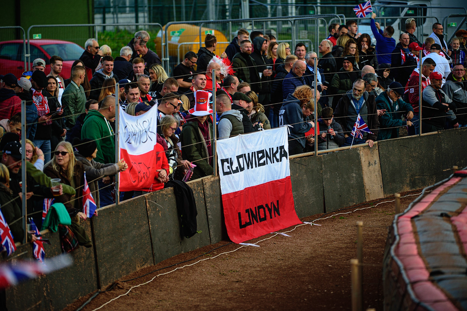MANCHESTER, UK. OCT 16TH Polish fans during the Monster Energy FIM Speedway of Nations at the National Speedway Stadium, Manchester on Saturday  16th October 2021. (Credit: Ian Charles | MI News)