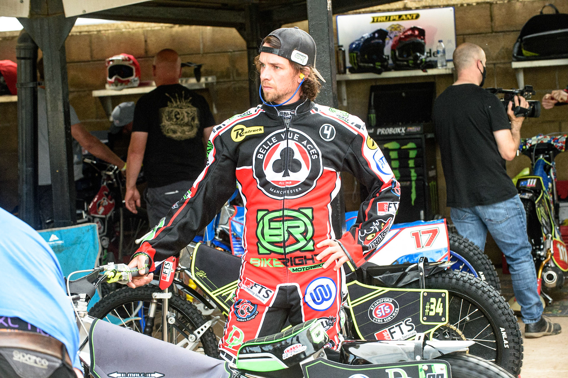 SHEFFIELD, UK. JULY 1ST     Charles Wright warms up his machine during the SGB Premiership match between Sheffield Tigers and Belle Vue Aces at Owlerton Stadium, Sheffield on Thursday 1st July 2021. (Credit: Ian Charles | MI News)