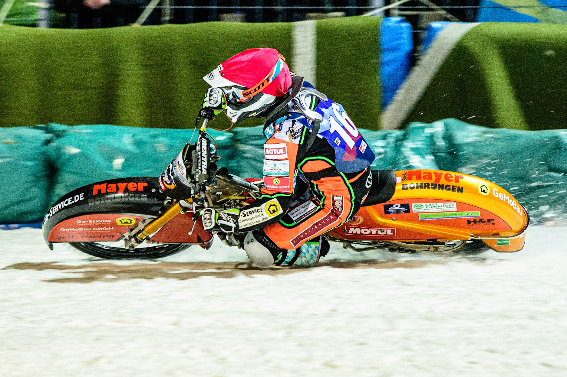 Markus Jell in action during the German Individual Ice Speedway Championship at Horst-Dohm-Eisstadion, Berlin on Friday 3rd March 2023. (Photo: Ian Charles | MI News)