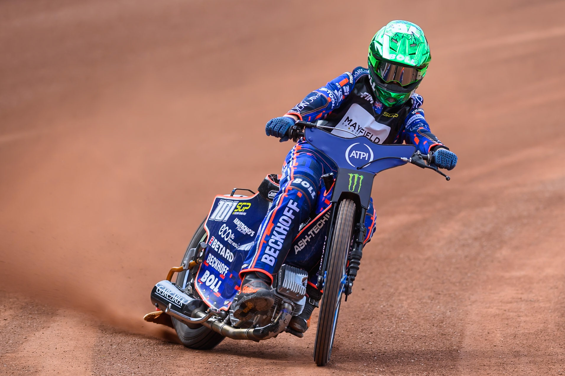 Brady Kurtz (101) of Australia during practice for the ATPI  FIM Speedway GP of Manchester at the National Speedway Stadium, Manchester on Friday 5th June 2026. (Photo: Ian Charles | MI News)