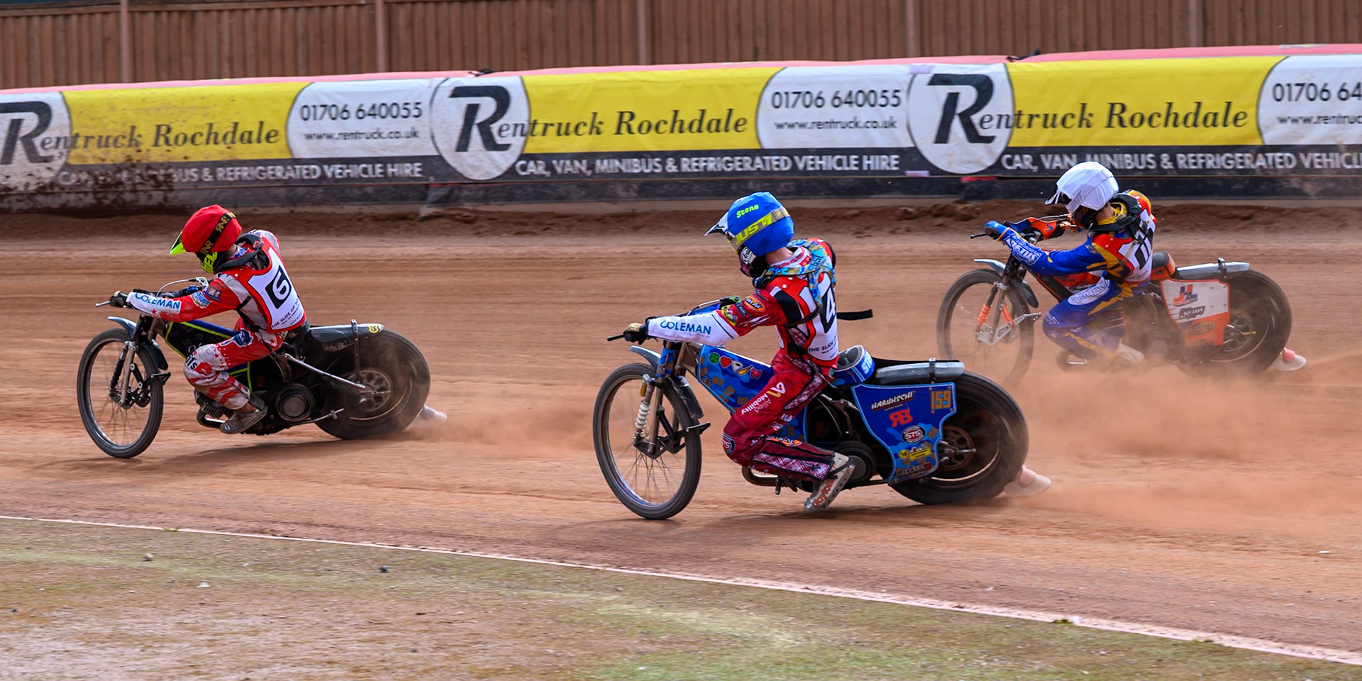 JR ASHWORTH &amp; SONS COLTS ACADEMY INDIVIDUALOllie Binns in Red leading Stene Pijper in Blue and Jordy Loftus in White during the JR Ashworth &amp; Sons Colts Individual at the National Speedway Stadium, Manchester on Sunday 10th May 2026. (Photo: Ian Charles | MI News)