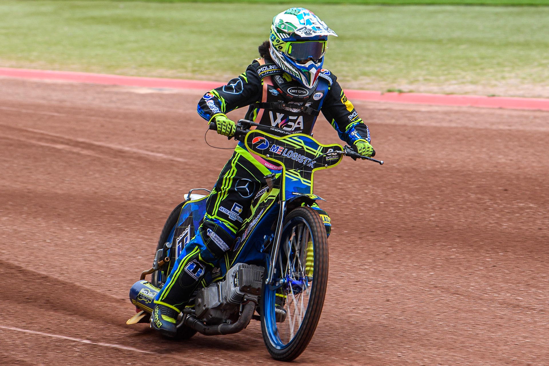 Patricia Erhart on track during the FIM Women's  Speedway Academy at the National Speedway Stadium, Manchester on Friday 4th August 2023. (Photo: Ian Charles | MI News)