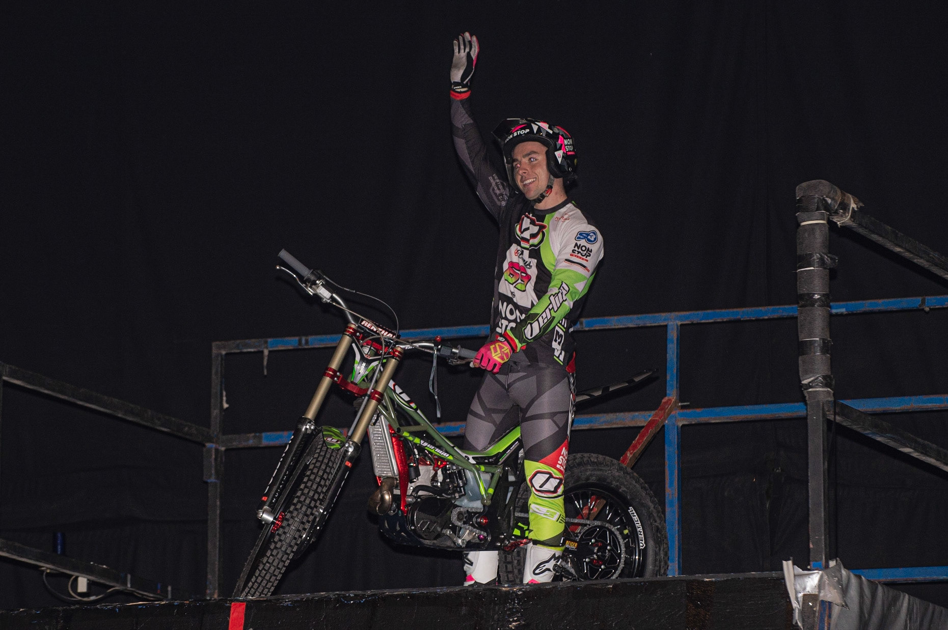 SHEFFIELD, ENGLAND  - DECEMBER 28TH  Pau Martinez, Spain (Vertigo) is introduced to the crowd during the 25th Anniversary Sheffield Indoor Trial at the FlyDSA Arena, Sheffield on Saturday 28th December 2019. (Credit: Ian Charles | MI News)
