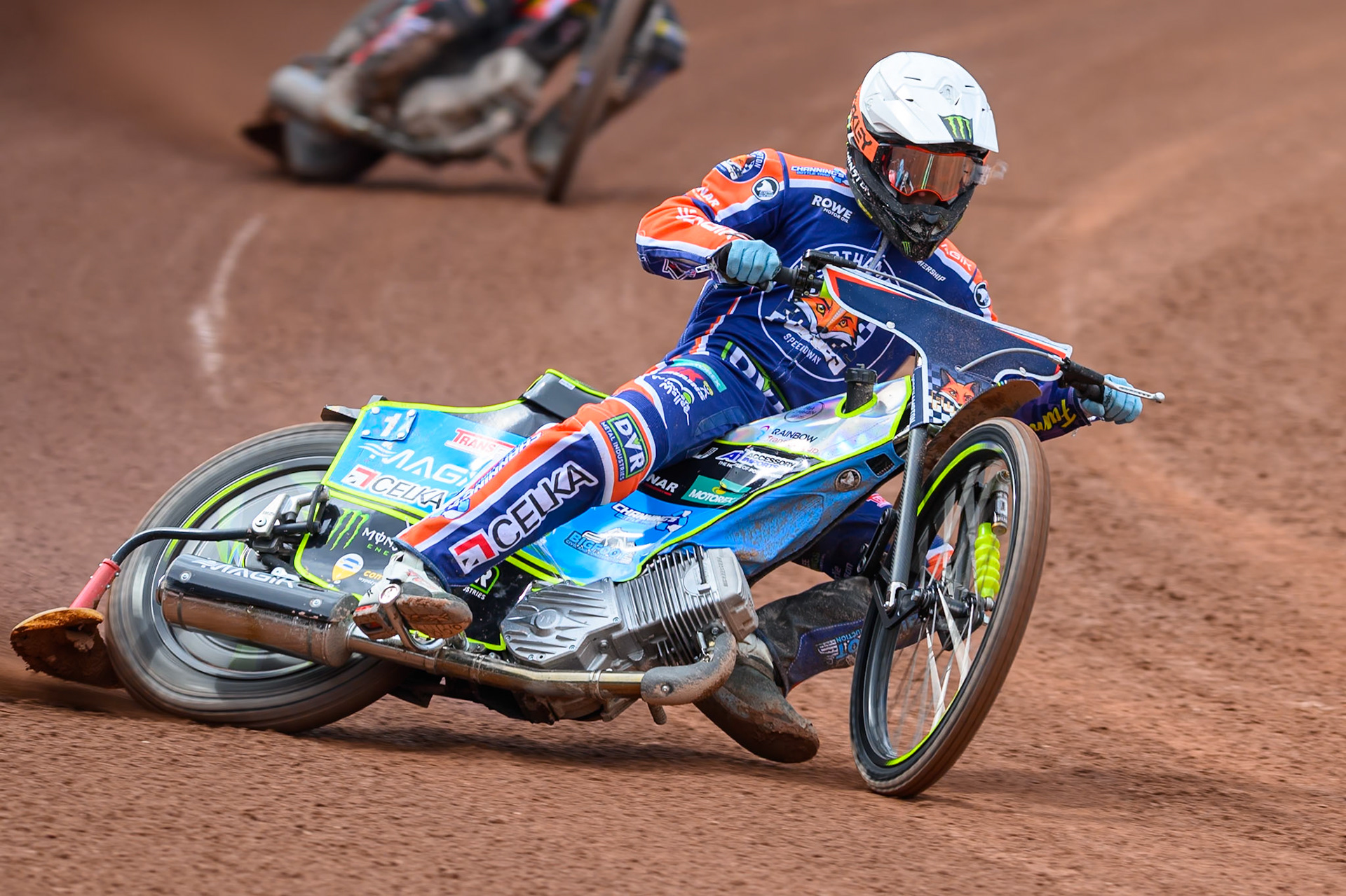 Jaimon Lidsey of Northampton Foxes in action during the Rowe Motor Oil Premiership match between Belle Vue Aces and Northampton Foxes at the National Speedway Stadium, Manchester on Monday 4th May 2026. (Photo: Ian Charles | MI News)