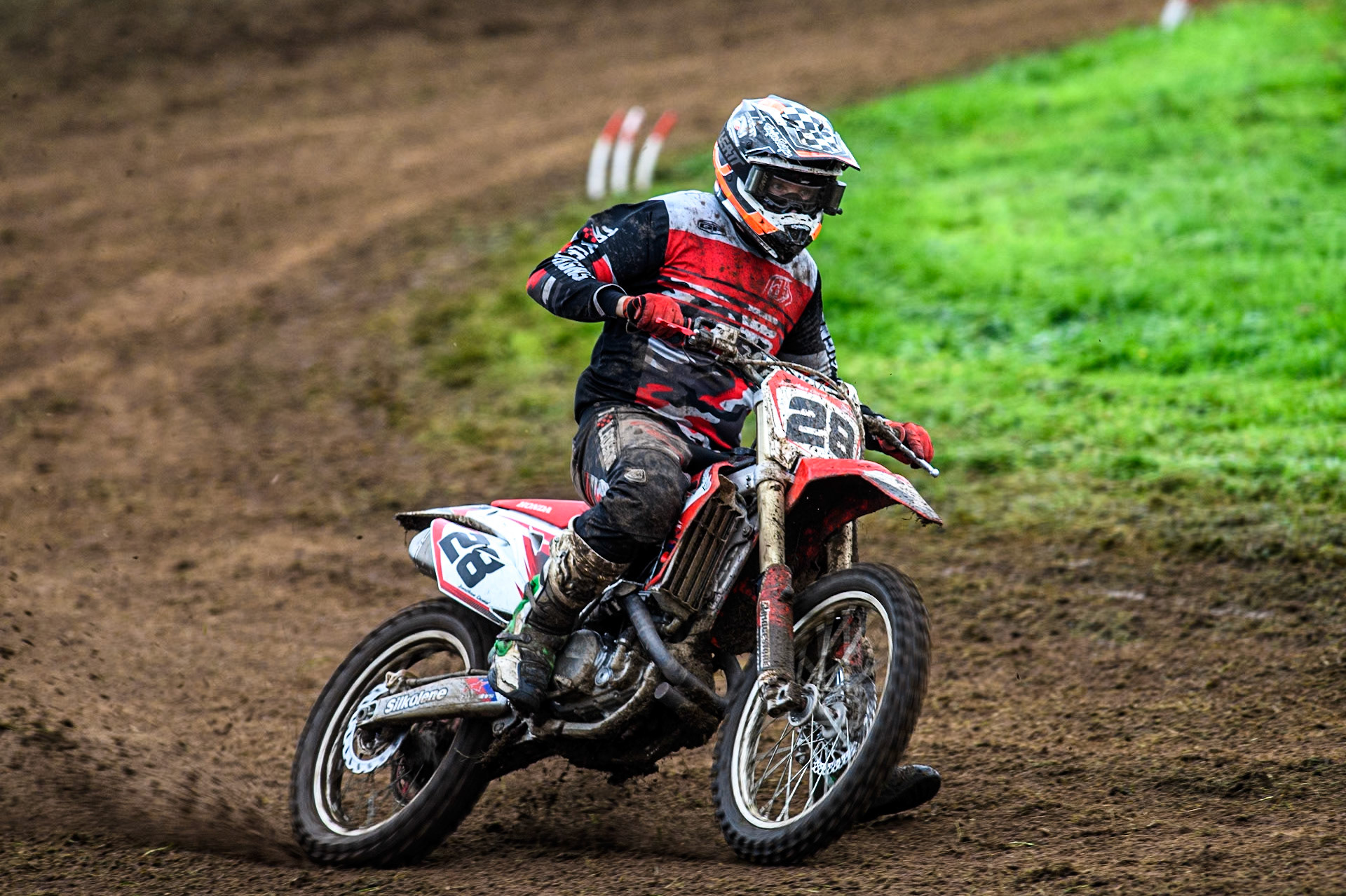 Jonathan Dowd (28) wins the Adult Motocross Support Class Final during the ACU British Upright Championships at Woodhouse Lance, Gawsworth, Cheshire on Sunday 8th September 2024. (Photo: Ian Charles | MI News)