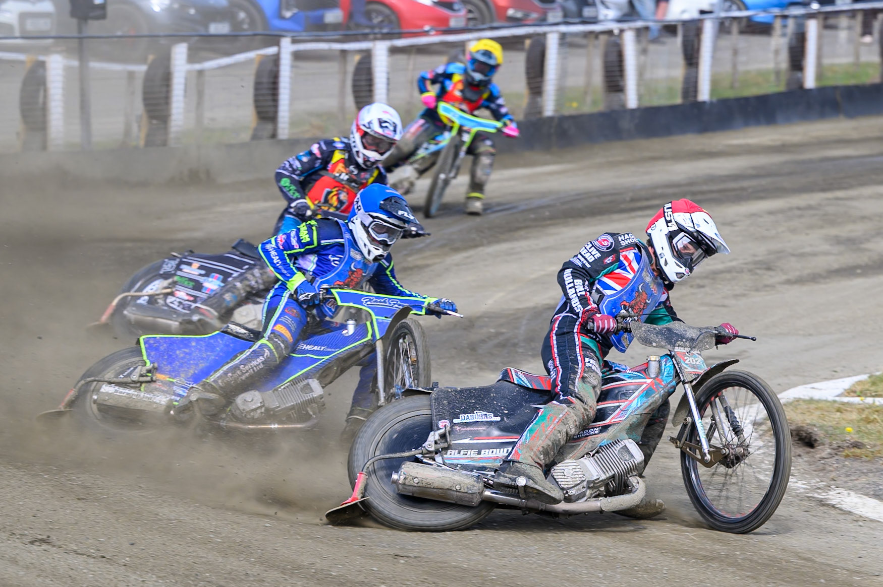 during the Challenge match between Buxton Bulls and Leicester Lion Cubs at Hi-Edge Speedway, Buxton on Sunday 26th April 2026. (Photo: Ian Charles | MI News)