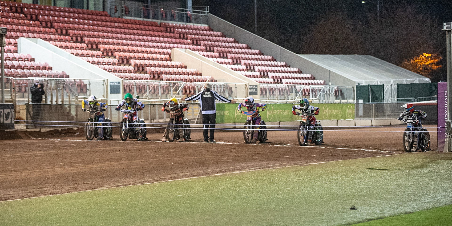 Photo: Ian CharlesThe Peter Craven Memorial Trophy Final 6 Rider startPeter Craven Memorial Trophy, National Speedway Stadium, Manchester Thursday  22  October  2020