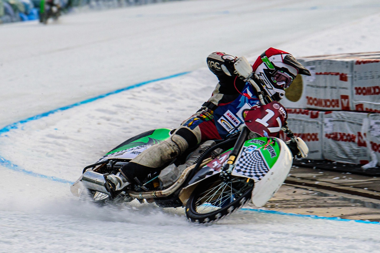 Andrej Divis in action during the German Individual Ice Speedway Championship at Horst-Dohm-Eisstadion, Berlin on Friday 3rd March 2023. (Photo: Ian Charles | MI News)