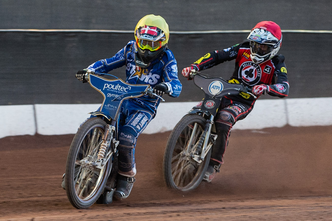 Photo: Ian Charles

Michael Palm Toft (Yellow) leads ​Steve Worrall​​ (Red)

Belle Vue Aces v Kings Lynn Stars, British Speedway Premiership, Belle Vue National Speedway Stadium, Manchester, Thursday 16  May  2019