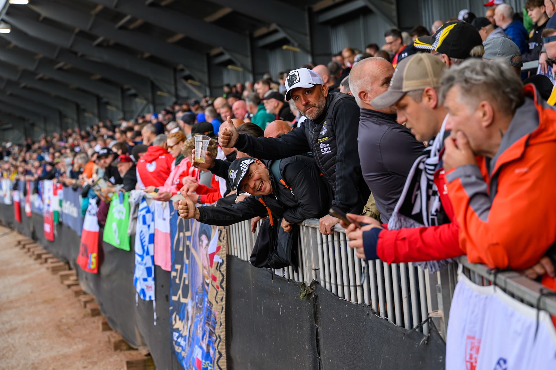 Fans in the South Stand during the ATPI  FIM Speedway GP of Manchester at the National Speedway Stadium, Manchester on Friday 5th June 2026. (Photo: Ian Charles | MI News)