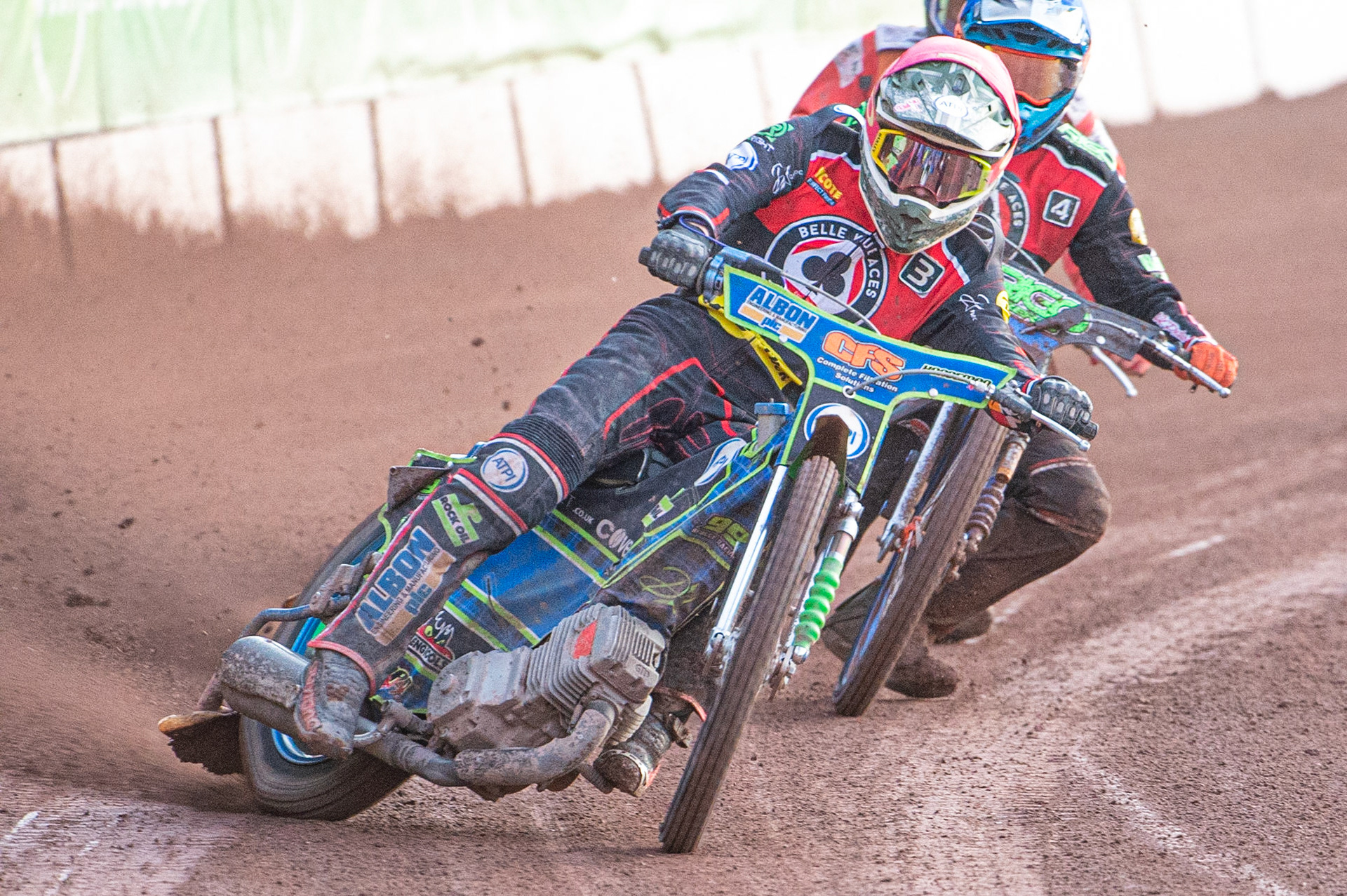 Photo by Ian Charles

Dan Bewley  (Red) leads Dimitri Bergé  (Blue)


Belle Vue Aces v Swindon Robins, British Speedway Premiership, Belle Vue National Speedway Stadium, Manchester, Monday 12  August  2019