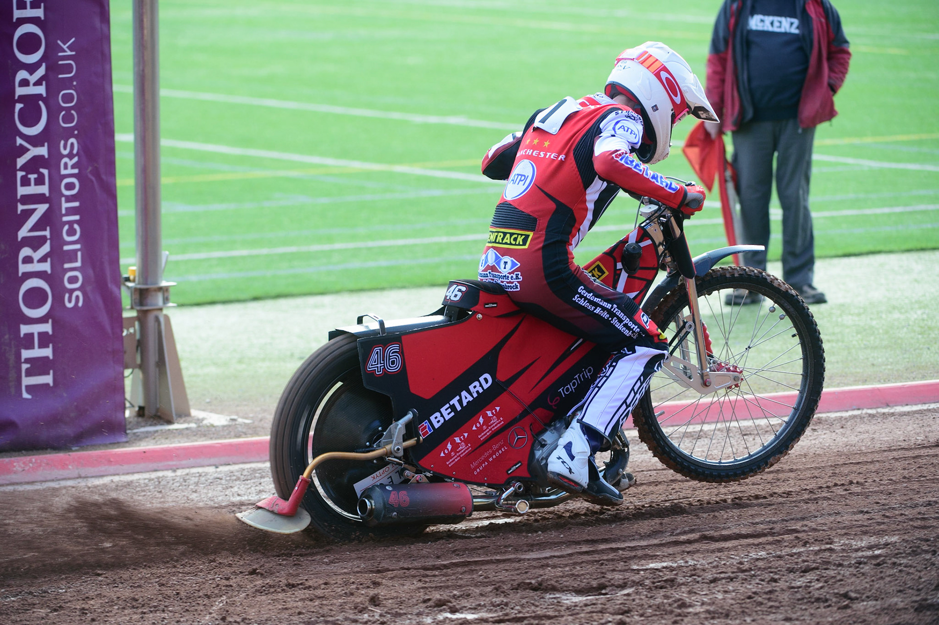MANCHESTER, UK. MAR 14TH Max Fricke - Belle Vue 'ATPI' Aces during the Belle Vue Speedway Media Day at the National Speedway Stadium, Manchester on Monday 14th March 2022. (Credit: Ian Charles | MI News)