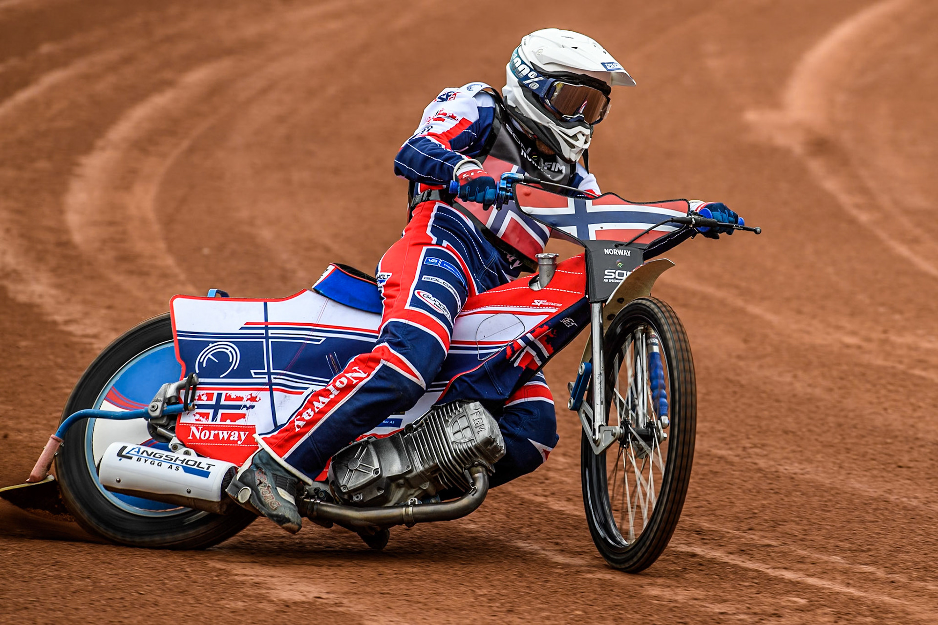 Truls Kamhaug of Norway practices during the Monster Energy FIM Speedway of Nation Semi Final 2 at the National Speedway Stadium, Manchester on Wednesday 10th July 2024. (Photo: Ian Charles | MI News)