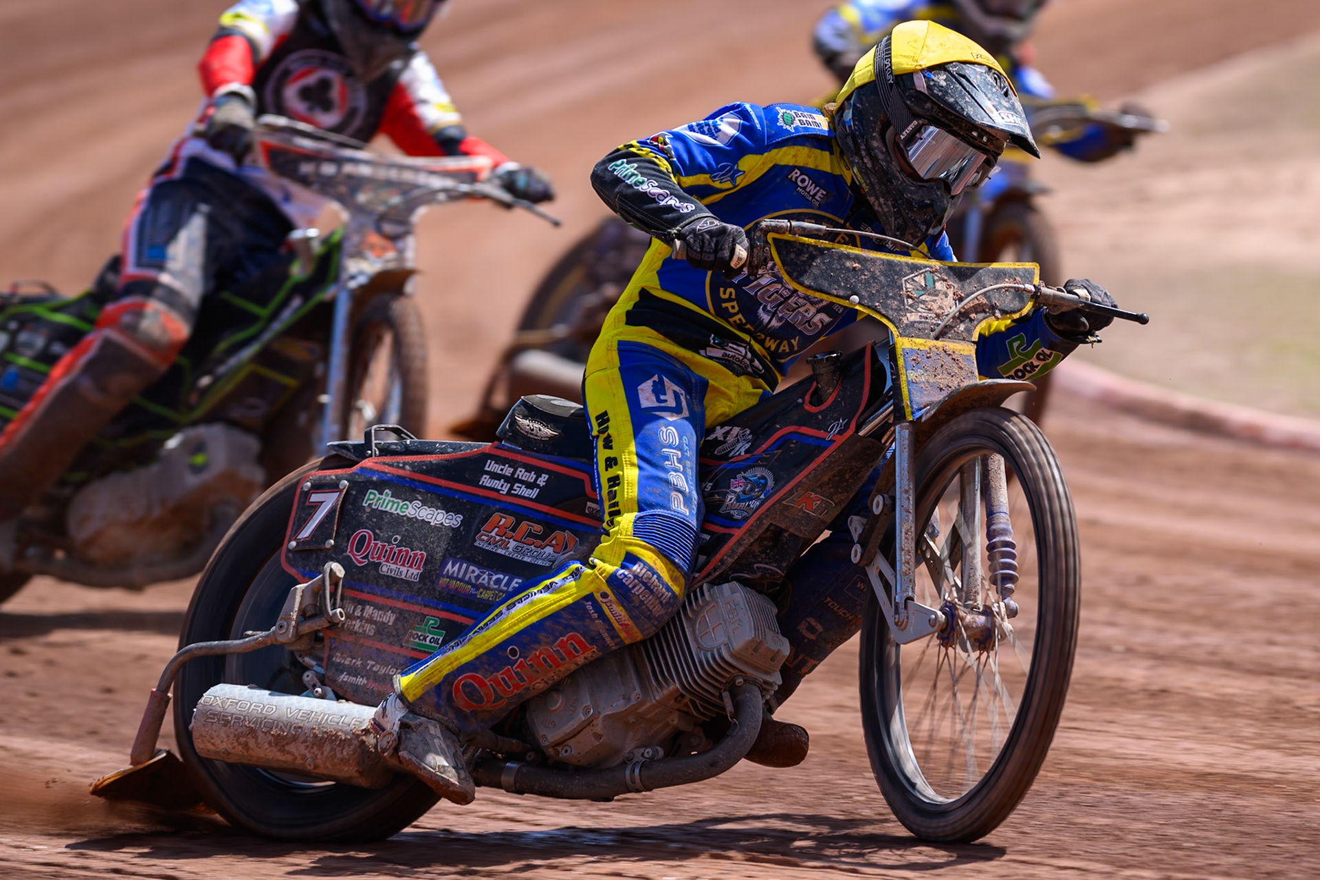 Luke Killeen of Sheffield Tigers in action during the Rowe Motor Oil Premiership match between Belle Vue Aces and Sheffield Tigers at the National Speedway Stadium, Manchester on Monday 25th May 2026. (Photo: Ian Charles | MI News)