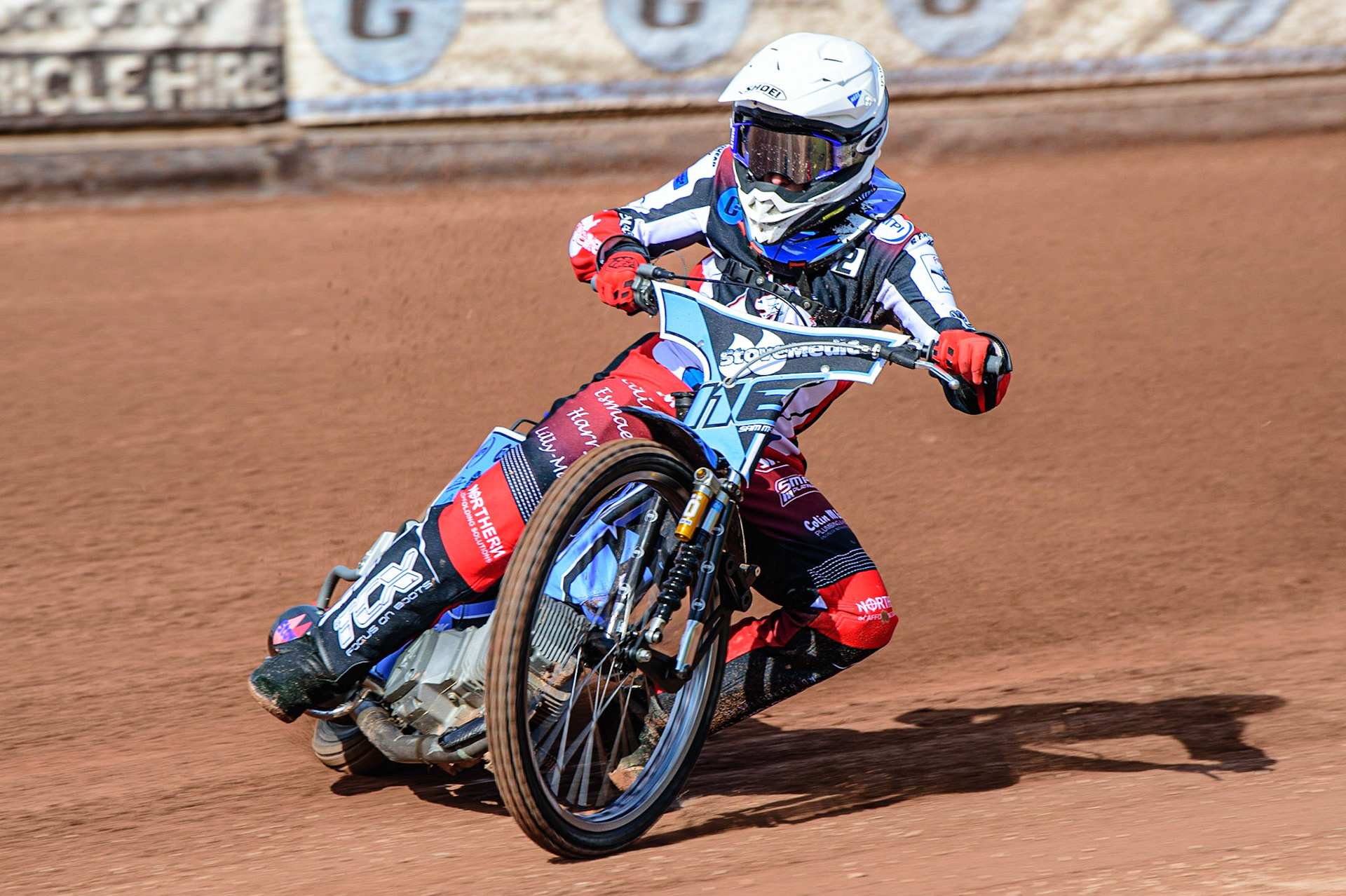 MANCHESTER, UK. MAR 14TH Sam McGurk in action during the Belle Vue Speedway Media Day at the National Speedway Stadium, Manchester on Monday 14th March 2022. (Credit: Ian Charles | MI News)