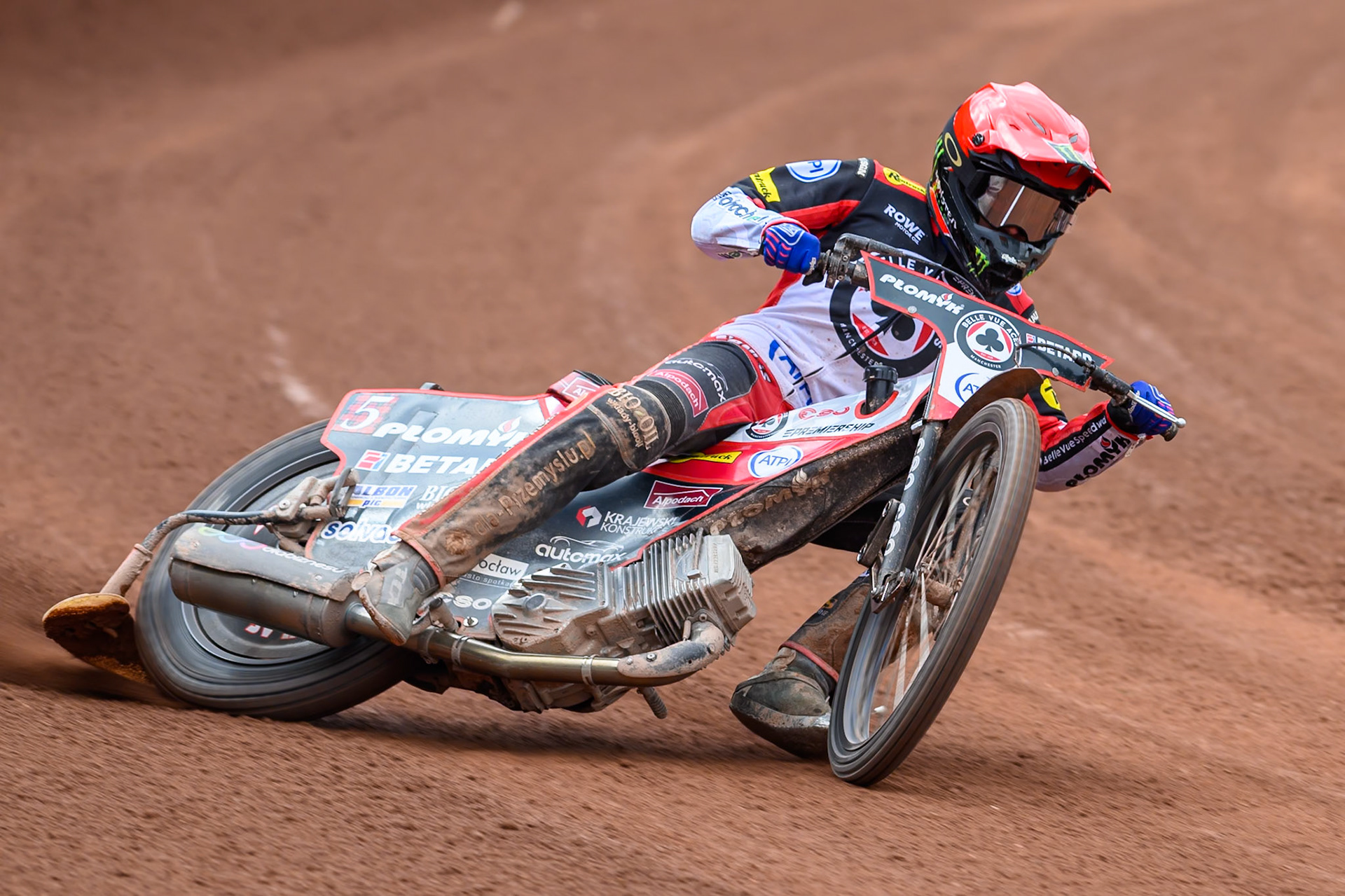Dan Bewley of Belle Vue Aces  in action during the Rowe Motor Oil Premiership match between Belle Vue Aces and Northampton Foxes at the National Speedway Stadium, Manchester on Monday 4th May 2026. (Photo: Ian Charles | MI News)