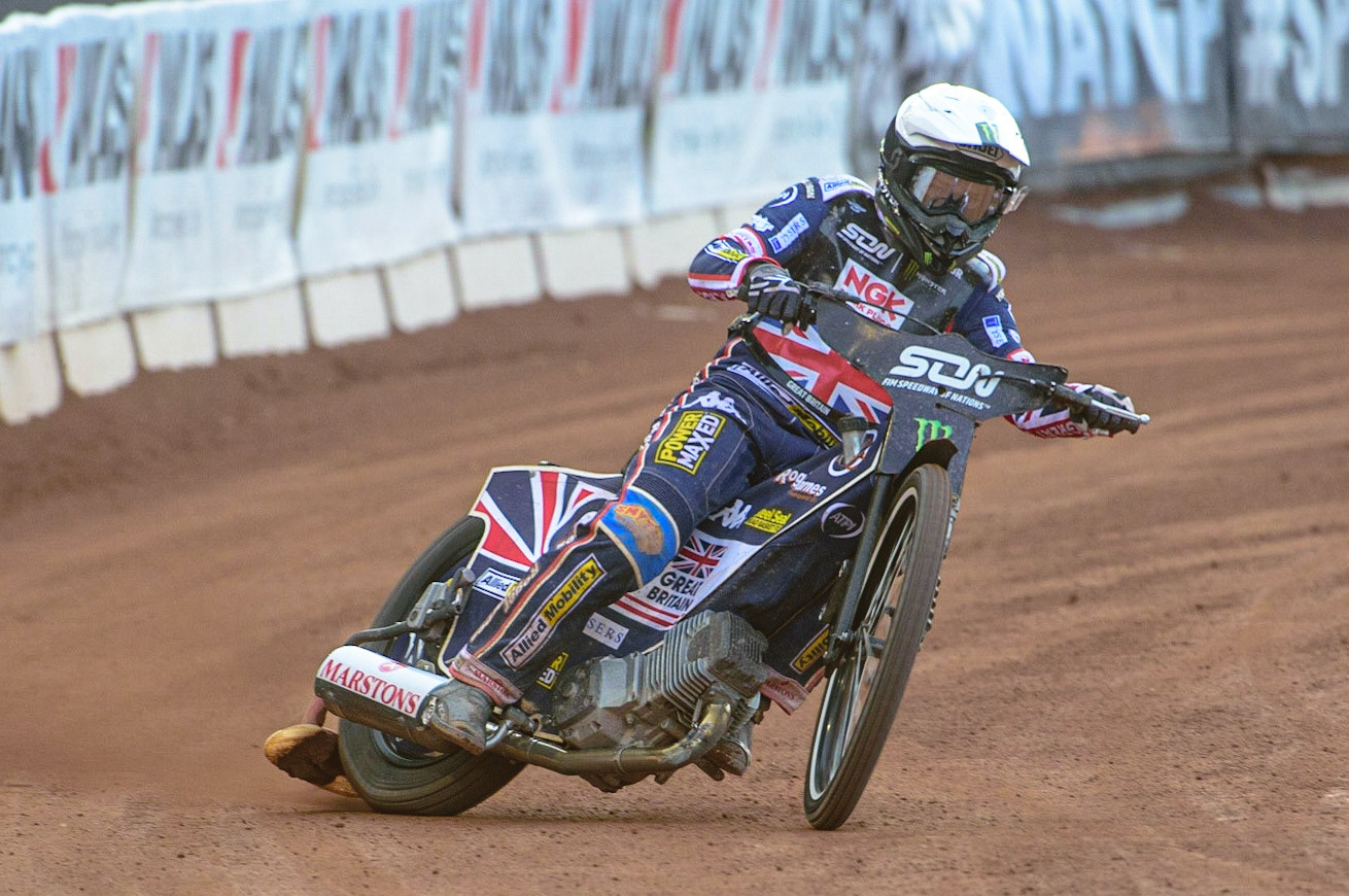 MANCHESTER, UK. OCT 16TH Tai Woffinden of Great Britain in action  during the Monster Energy FIM Speedway of Nations at the National Speedway Stadium, Manchester on Saturday  16th October 2021. (Credit: Ian Charles | MI News)