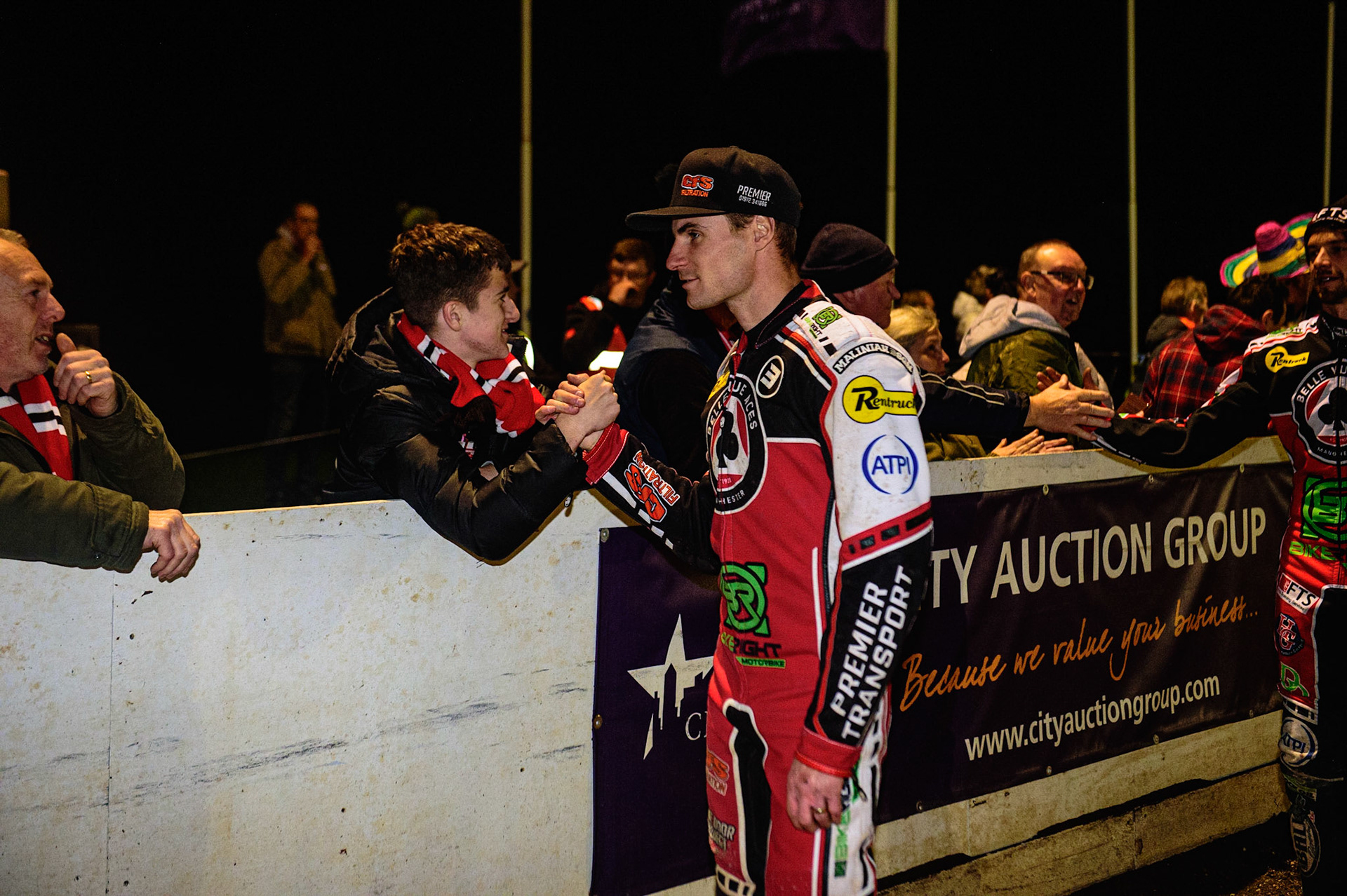 PETERBOROUGH, UK. OCT 14TH The Aces riders than their fans for their support in the final during the SGB Premiership Grand Final 2nd leg between Peterborough and Belle Vue Aces at East of England Showground, Peterborough on Thursday 14th October 2021. (Credit: Ian Charles | MI News)