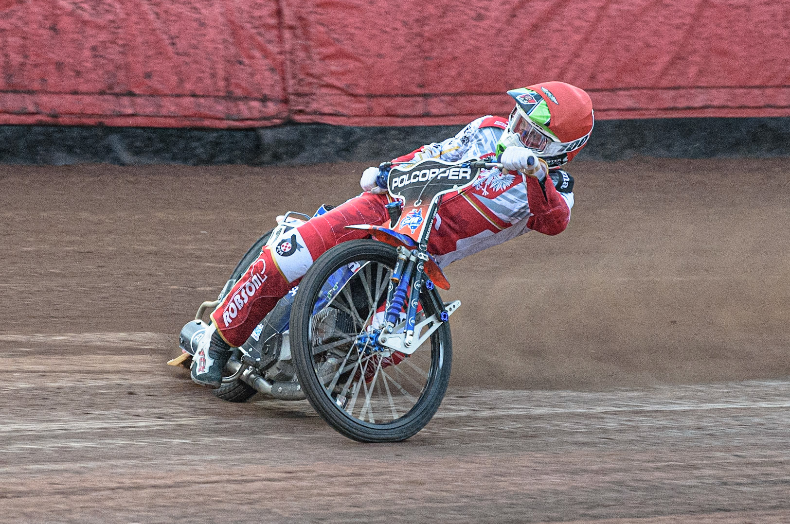 GLASGOW, UK. JUNE 19TH.  Tobiasz Musielak (Poland) on his way to as perfect unbeaten score during the FIM Speedway Grand Prix Qualifying Round at the Peugeot Ashfield Stadium, Glasgow on Saturday 19th June 2021. (Credit: Ian Charles | MI News)