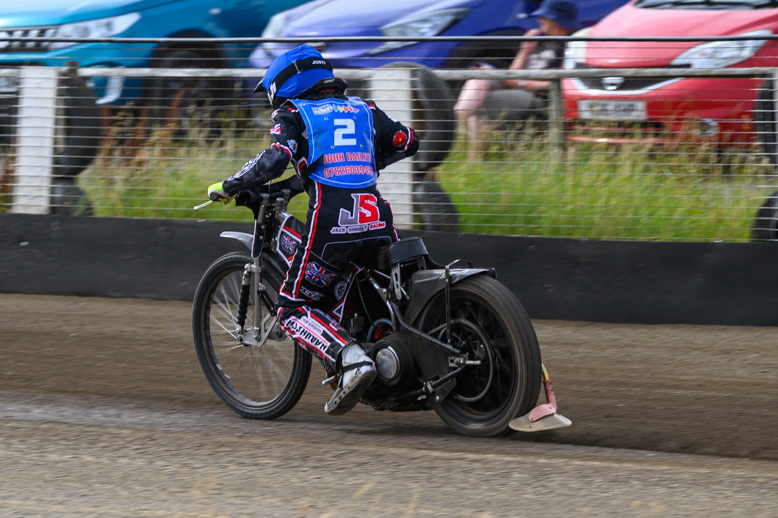 Jack Shimelt of Buxton Bulls in action during the WSRA National Development League match between Buxton Bulls and Oxford Chargers at Hi-Edge Speedway, Buxton on Sunday 2nd August 2026. (Photo: Ian Charles | MI News)