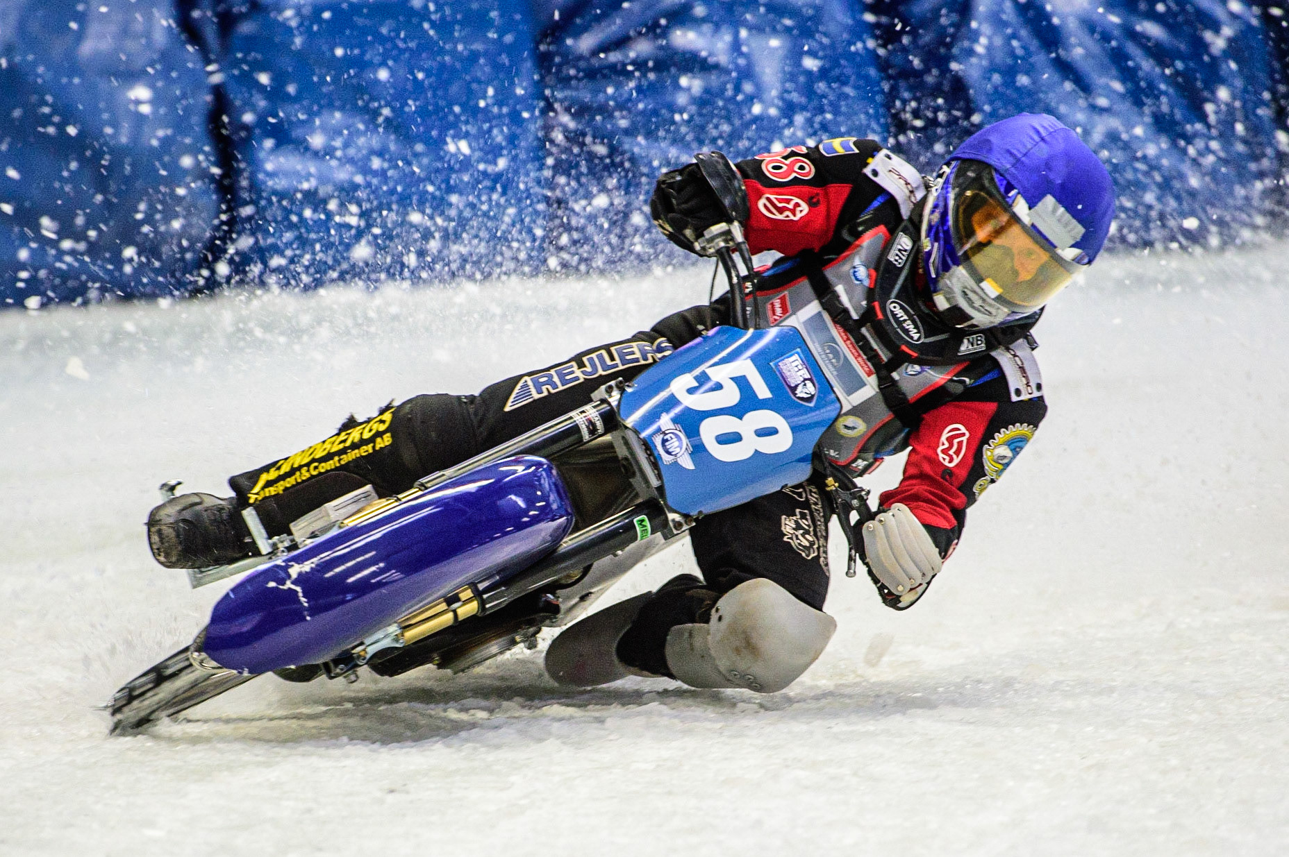 Stefan Svensson (58) in action during the Ice Speedway Gladiators World Championship Final 2 at Max-Aicher-Arena, Inzell, Germany on Sunday 19th March 2023. (Photo: Ian Charles | MI News)