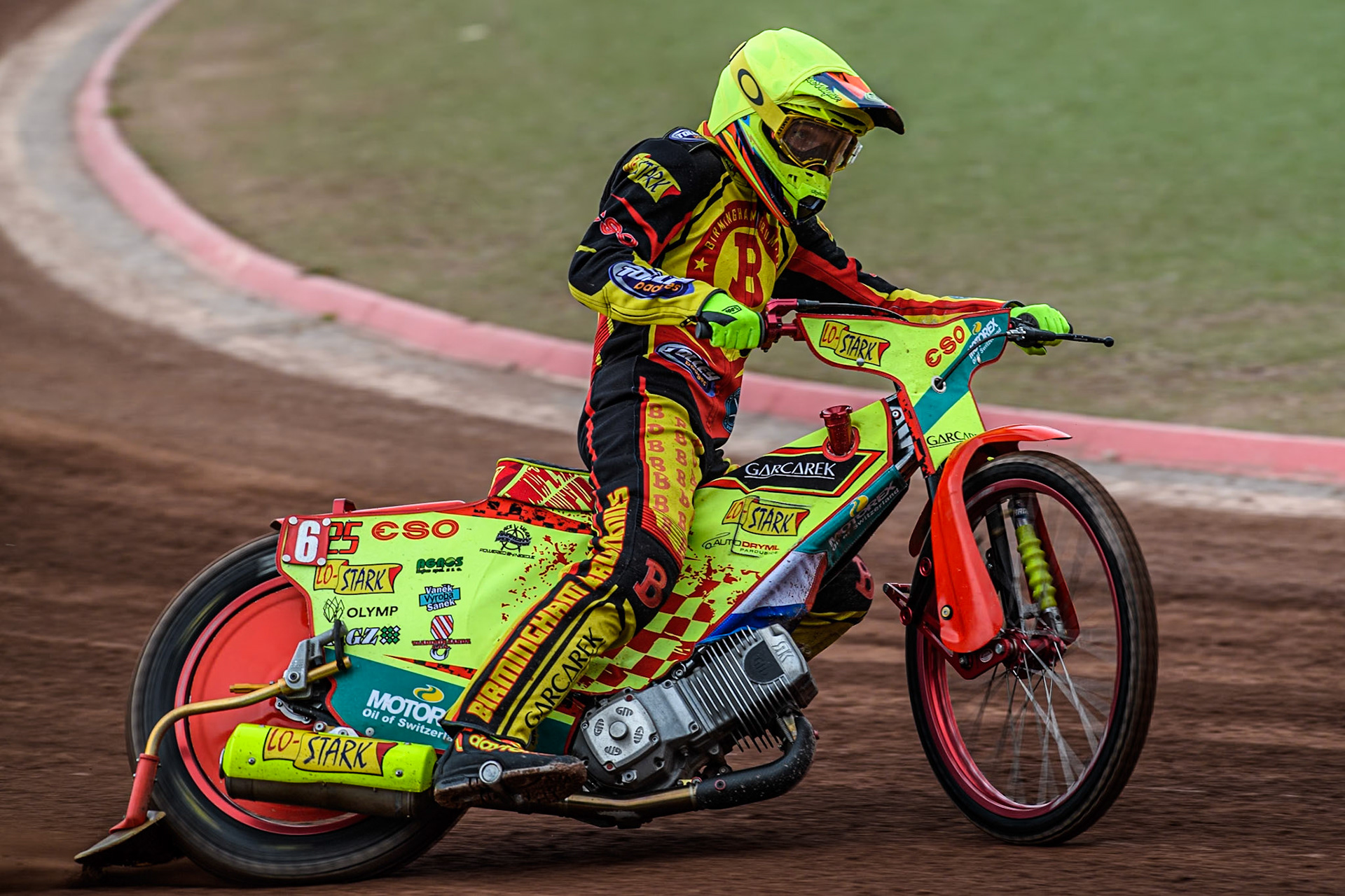 Birmingham Brummies' Vaclav Milik  in action during the Rowe Motor Oil Premiership match between Belle Vue Aces and Birmingham Brummies at the National Speedway Stadium, Manchester on Monday 6th May 2024. (Photo: Ian Charles | MI News)