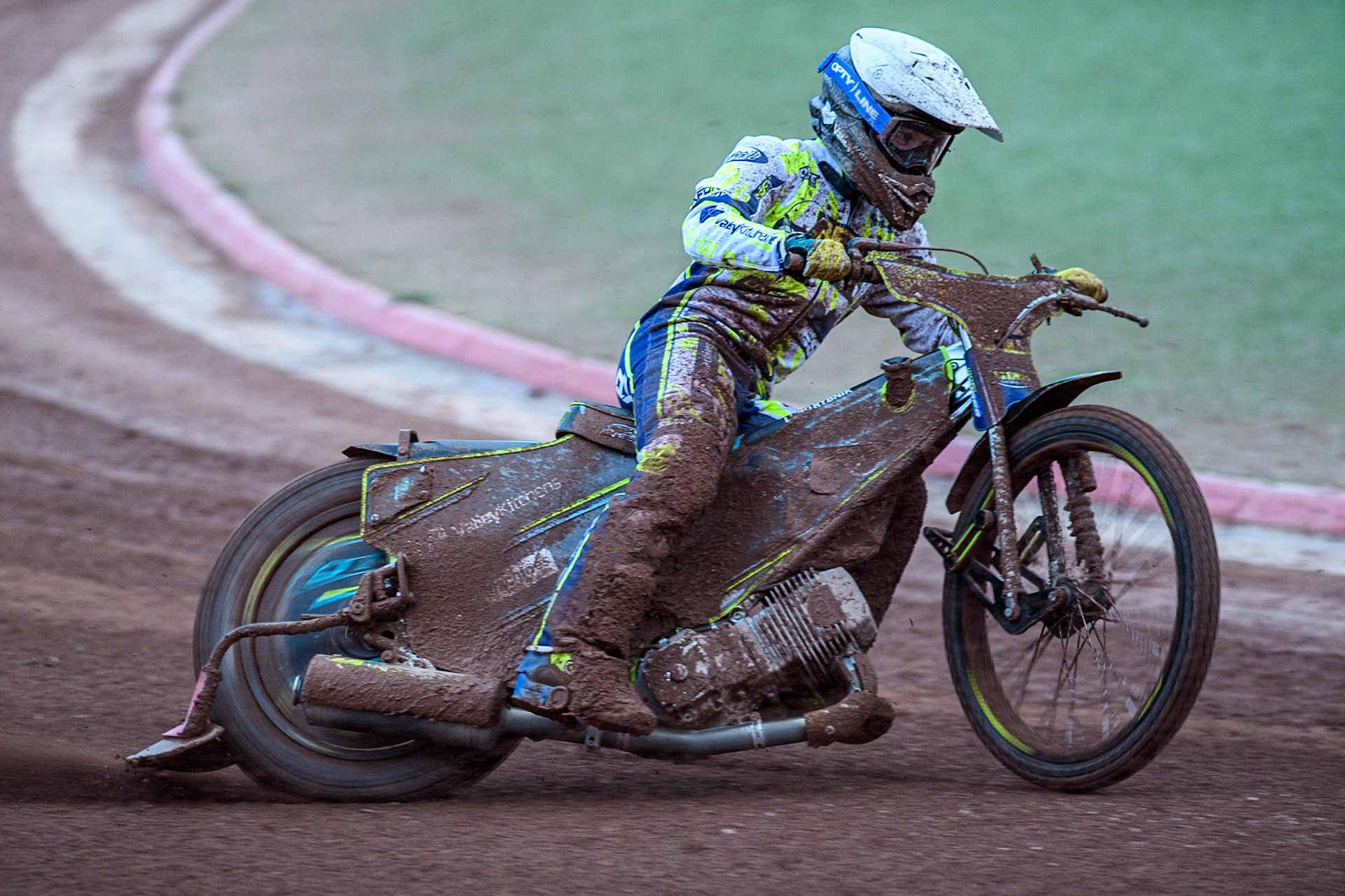 Oxford Spires' Rohan Tungate in action during the Rowe Motor Oil Premiership match between Belle Vue Aces and Oxford Spires at the National Speedway Stadium, Manchester on Monday 14th April 2025. (Photo: Ian Charles | MI News)