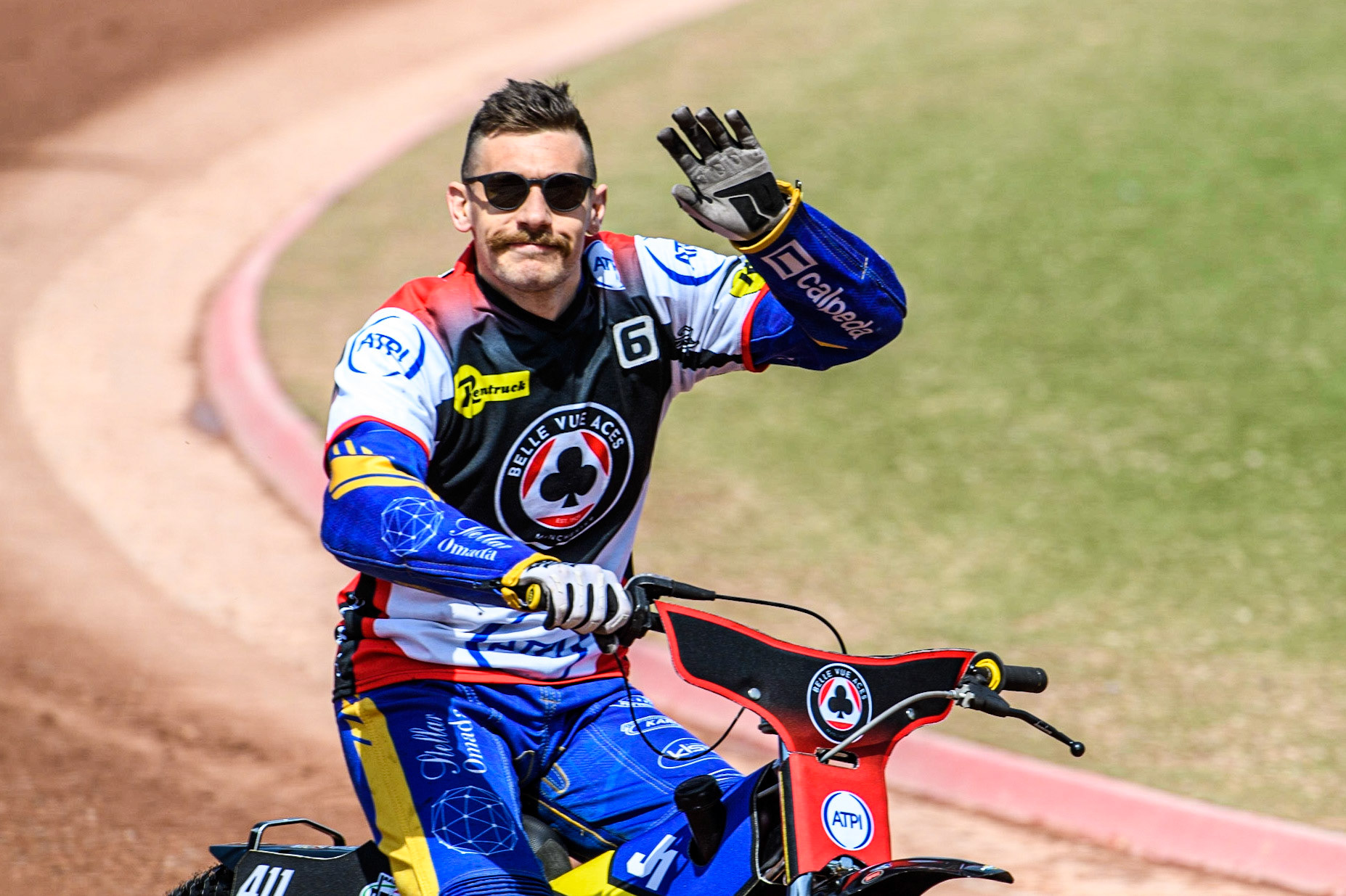 Paco Castagna - guest rider for Belle Vue ATPI Aces during the Sports Insure Premiership match between Belle Vue Aces and Wolverhampton Wolves at the National Speedway Stadium, Manchester on Monday 29th May 2023. (Photo: Ian Charles | MI News)