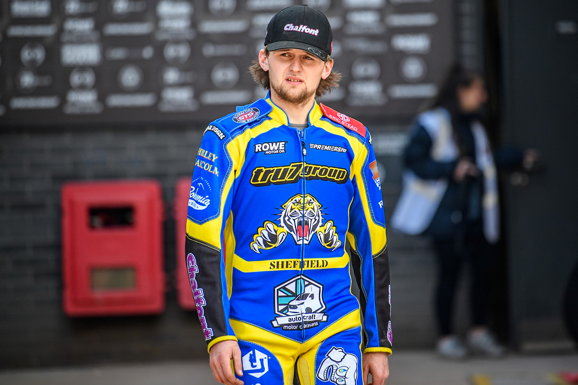 Leon Flint of Sheffield Tigers during the Rowe Motor Oil Premiership match between Belle Vue Aces and Sheffield Tigers at the National Speedway Stadium, Manchester on Monday 5th May 2025. (Photo: Ian Charles | MI News)