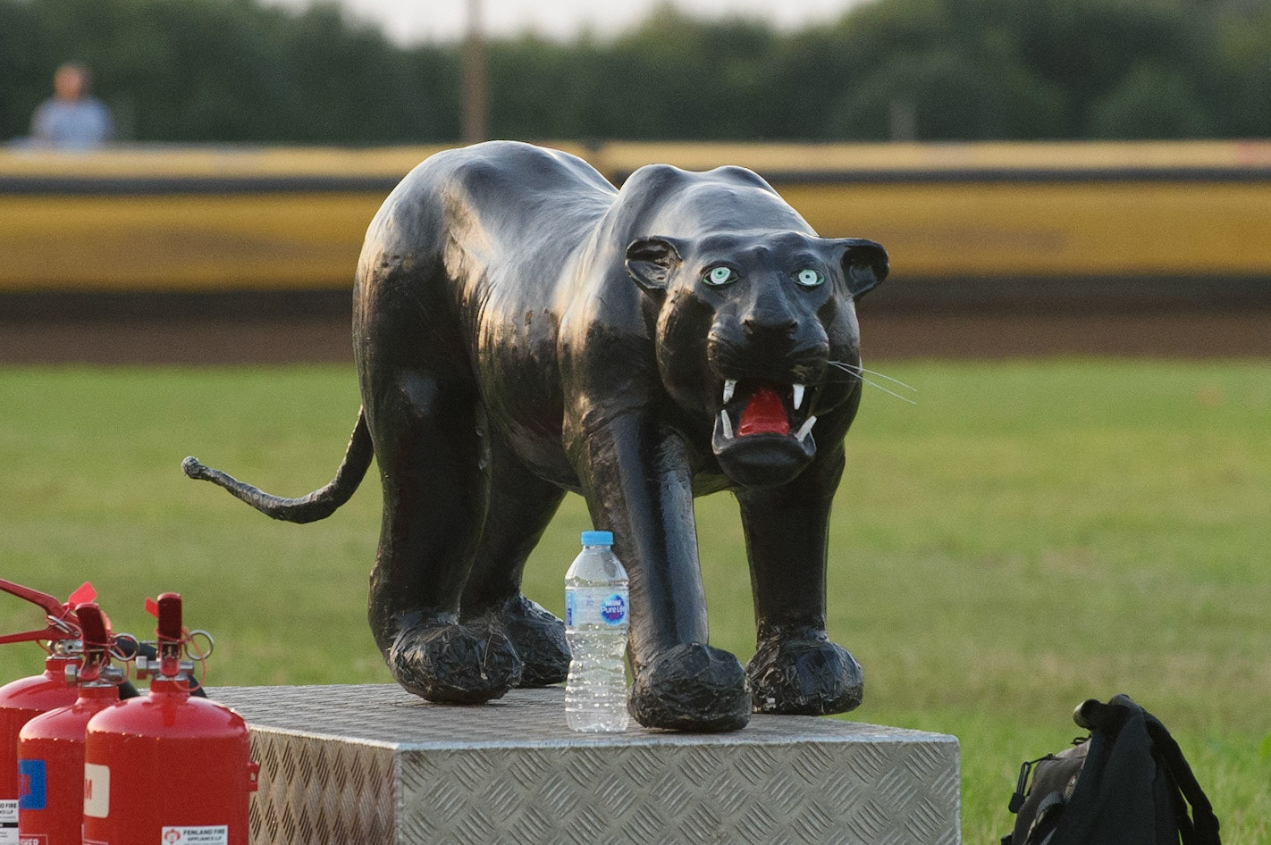 PETERBOROUGH, UK. JULY 19TH  The Panther on the centre green at Peterborough during the SGB Premiership match between Peterborough and Belle Vue Aces at East of England Showground, Peterborough on Monday 19th July 2021. (Credit: Ian Charles | MI News)