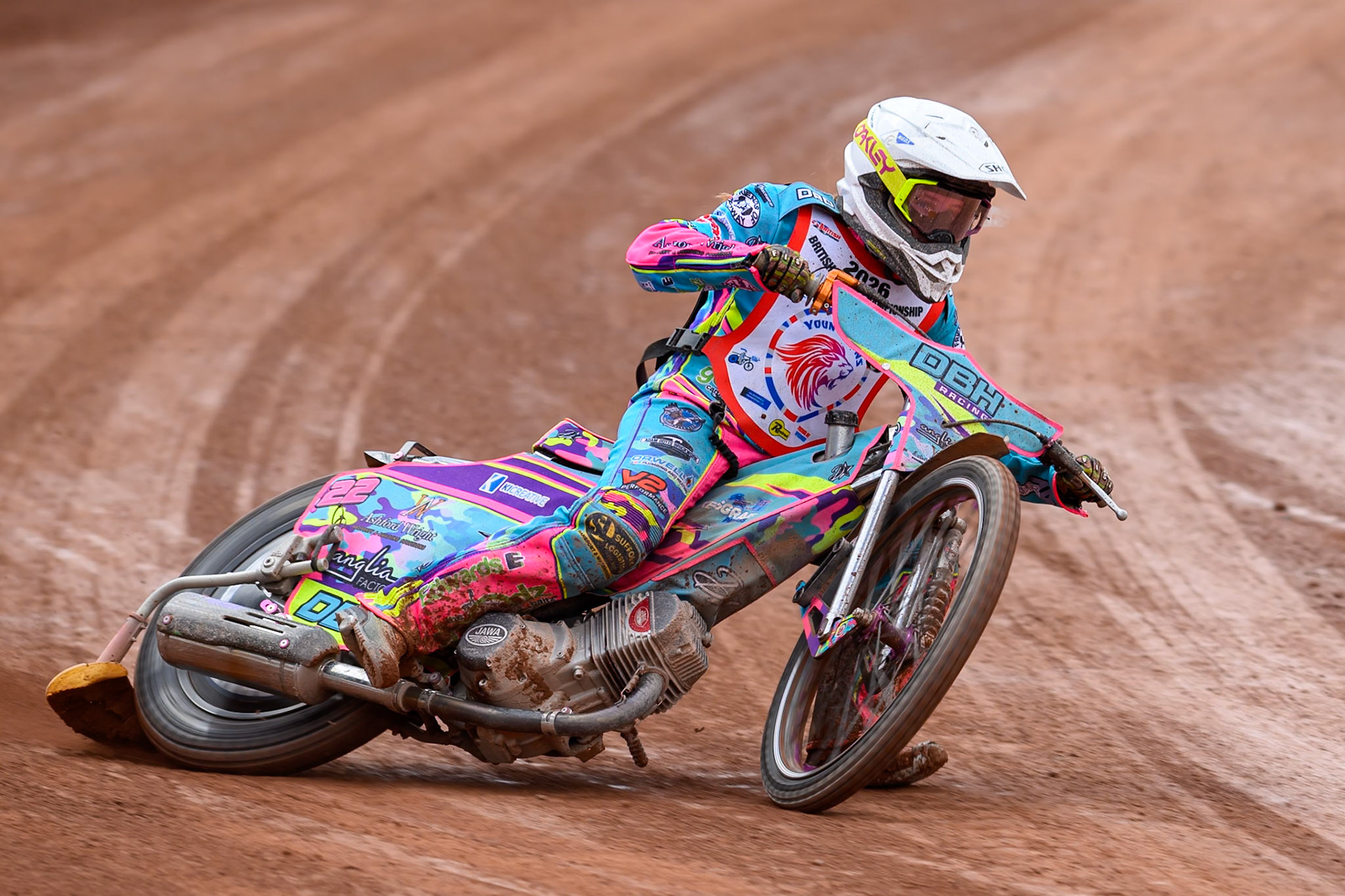 BRITISH YOUTH CHAMPIONSHIP (250cc): Demi Blu Harris (22)  in action during the British Youth Speedway Championship at the National Speedway Stadium, Manchester on Sunday 10th May 2026. (Photo: Ian Charles | MI News)