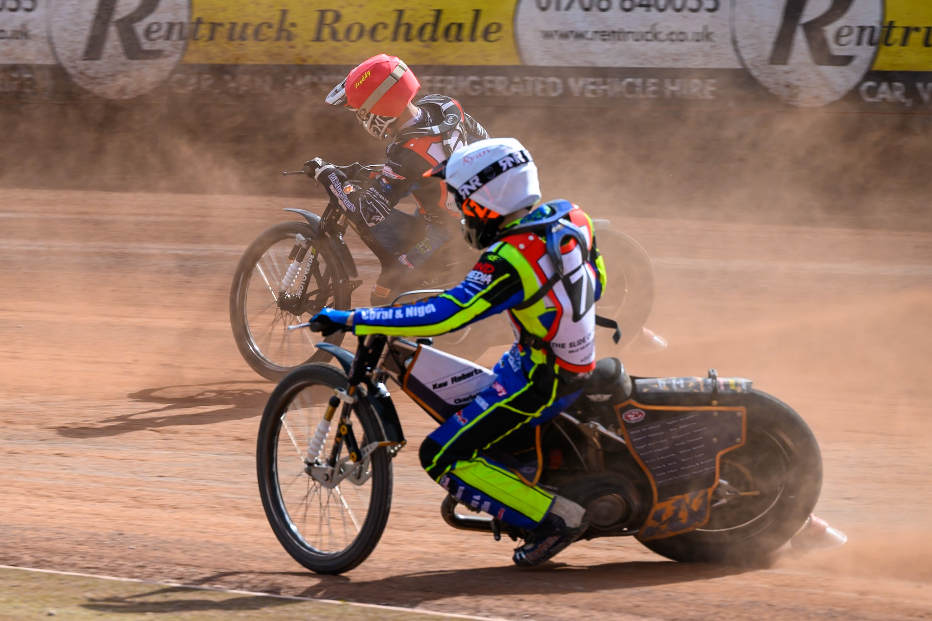JR ASHWORTH &amp; SONS COLTS ACADEMY INDIVIDUALRyan Ingram  in White chases Freddy Hodder  in Red during the JR Ashworth &amp; Sons Colts Individual at the National Speedway Stadium, Manchester on Sunday 10th May 2026. (Photo: Ian Charles | MI News)