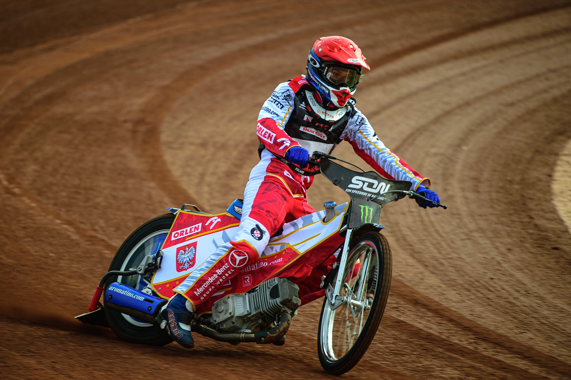 MANCHESTER, UK. OCT 16TH Jakub Miskowiak of Poland Practices during the Monster Energy FIM Speedway of Nations at the National Speedway Stadium, Manchester on Saturday  16th October 2021. (Credit: Ian Charles | MI News)