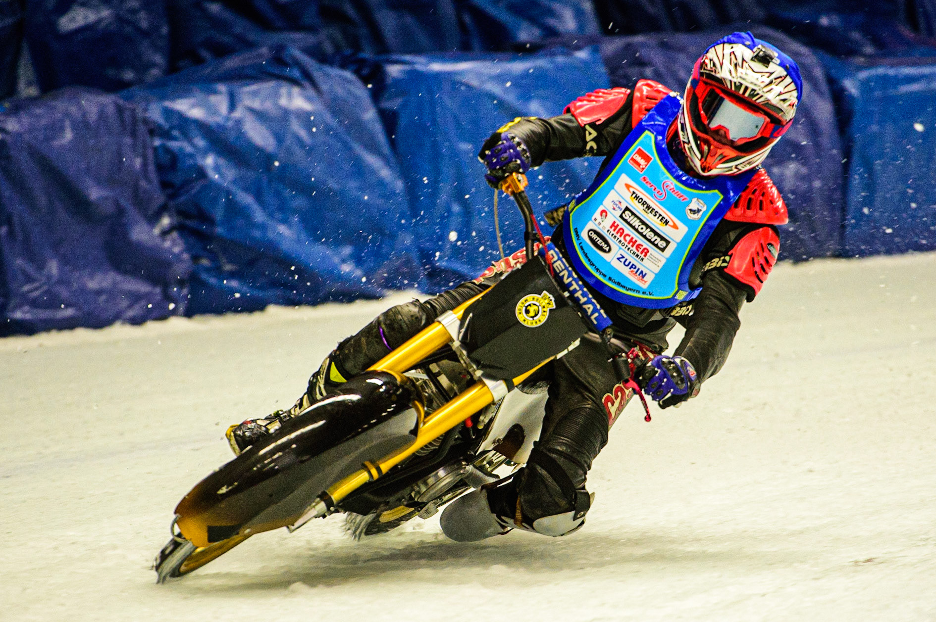 Franz Mayerbuchler Snr in action during the Race of Legends at the Max-Aicher-Arena, Inzell on Friday 17th March 2023. (Photo: Ian Charles | MI News)