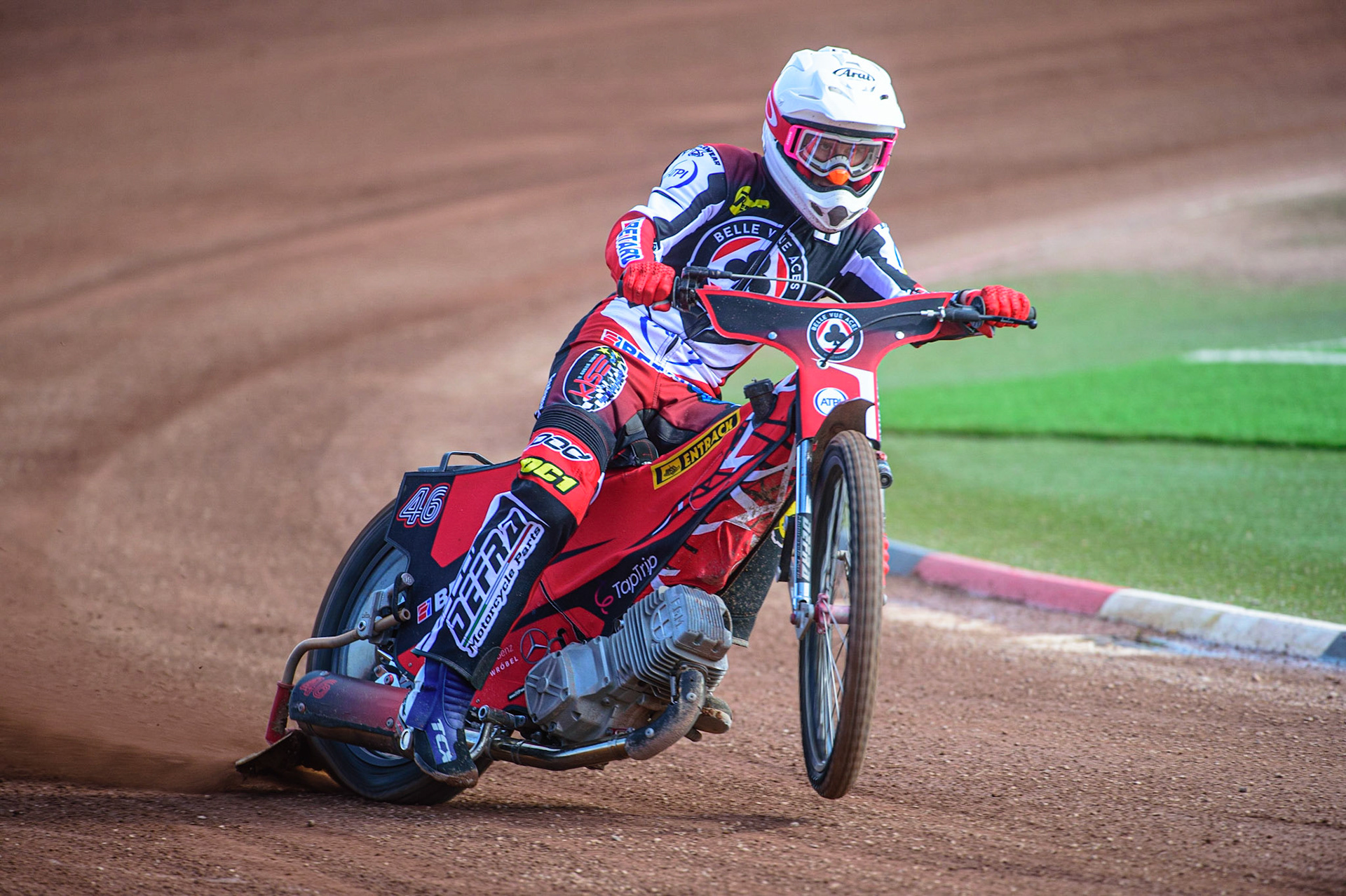 MANCHESTER, UK. MAR 14TH Max Fricke - Belle Vue 'ATPI' Aces during the Belle Vue Speedway Media Day at the National Speedway Stadium, Manchester on Monday 14th March 2022. (Credit: Ian Charles | MI News)