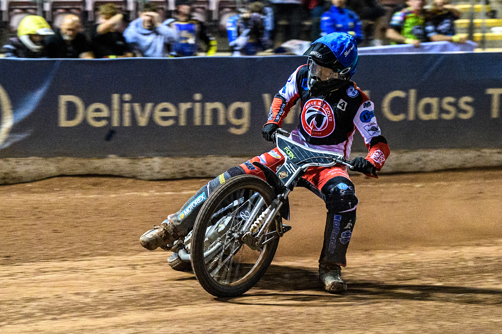 Belle Vue Colts' Matt Marson in action during the WSRA National Development League match between Belle Vue Aces and Edinburgh Monarchs at the National Speedway Stadium, Manchester on Friday 30th August 2024. (Photo: Ian Charles | MI News)