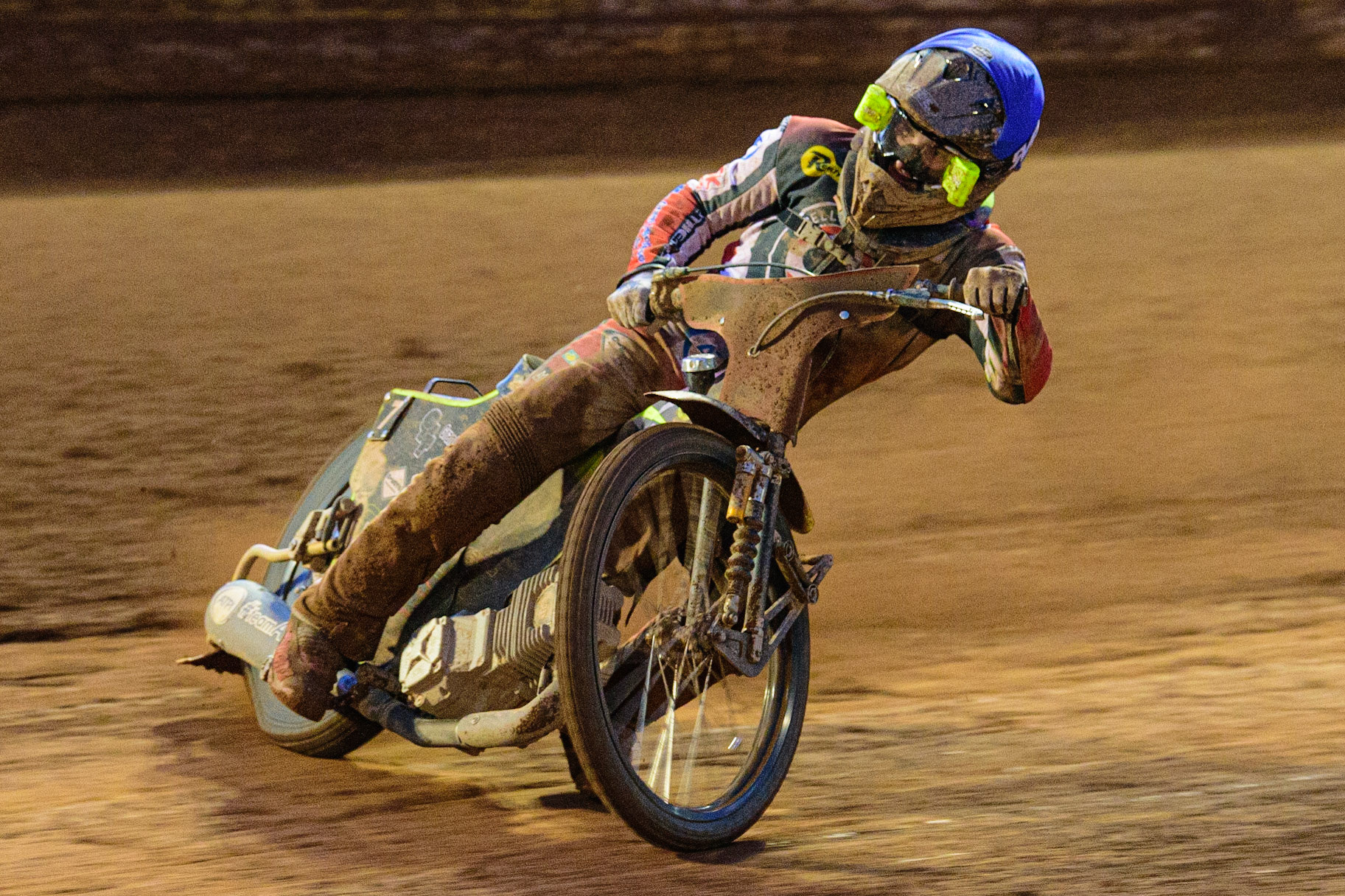 MANCHESTER, UK. MAY 16TH Norick Blödorn  in action  for Belle Vue ATPI Aces  during the SGB Premiership match between Belle Vue Aces and King's Lynn Stars at the National Speedway Stadium, Manchester on Monday 16th May 2022. (Credit: Ian Charles | MI News)