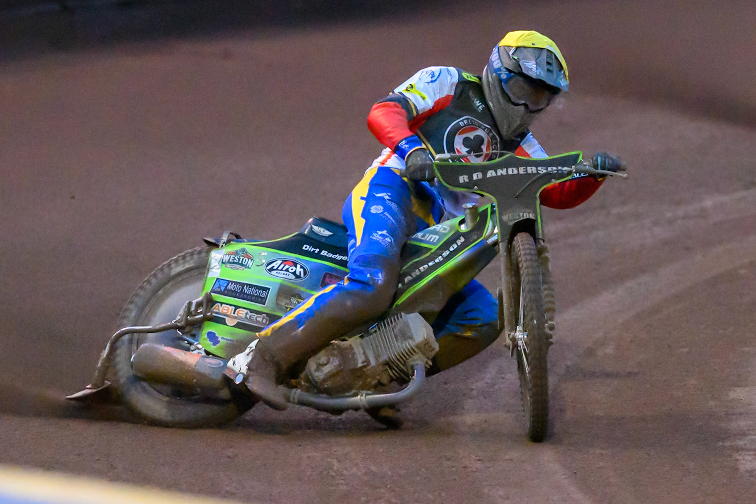 Kye Thomson, Guest Rider for Belle Vue Aces  in action during the Knockout Cup Northern Section match between Sheffield Tigers and Belle Vue Aces at Owlerton Stadium, Sheffield on Thursday 2nd April 2026. (Photo: Ian Charles | MI News)