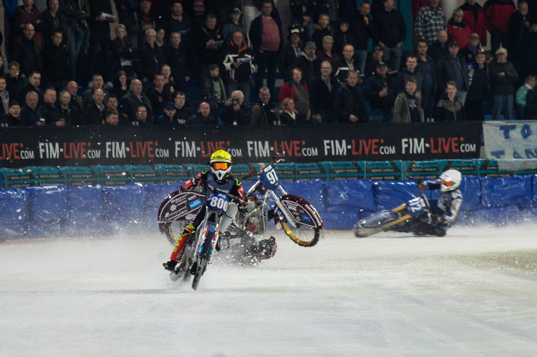 Photo: Ian Charles

Ove Ledstrom falls 

FIM Ice Speedway Gladiators World Championship, Event 5.2, Ice Rink Thialf, Heerenveen, Netherlands Sunday  31  March  2019