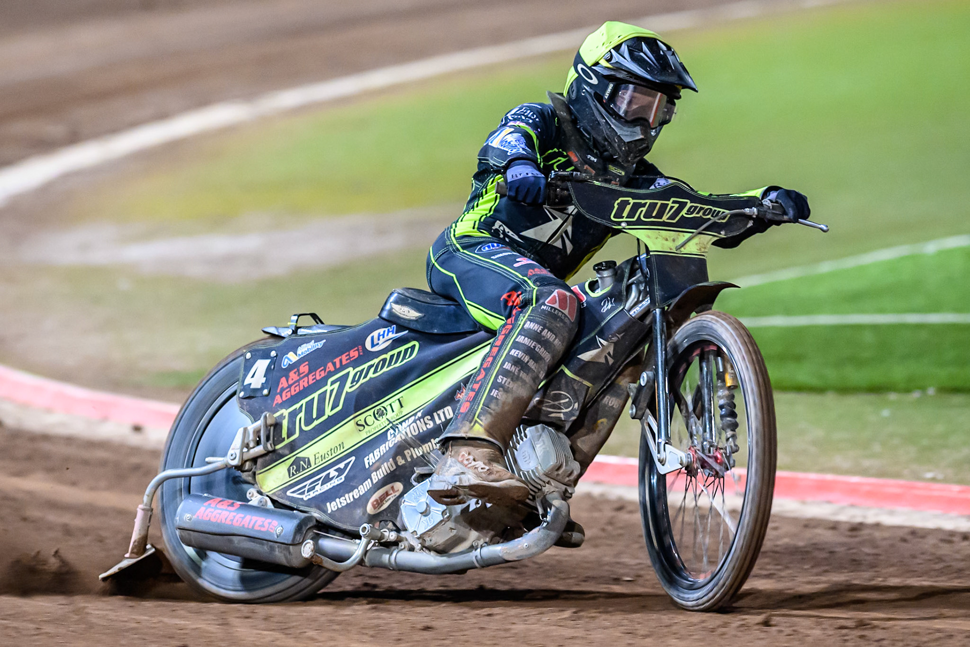 Dan Thompson of Ipswich Witches  in action during the Rowe Motor Oil Premiership Play Off Semi Final 1 (1st Leg)  between Belle Vue Aces and Ipswich Witches at the National Speedway Stadium, Manchester on Monday 8th September 2025. (Photo: Ian Charles | MI News)