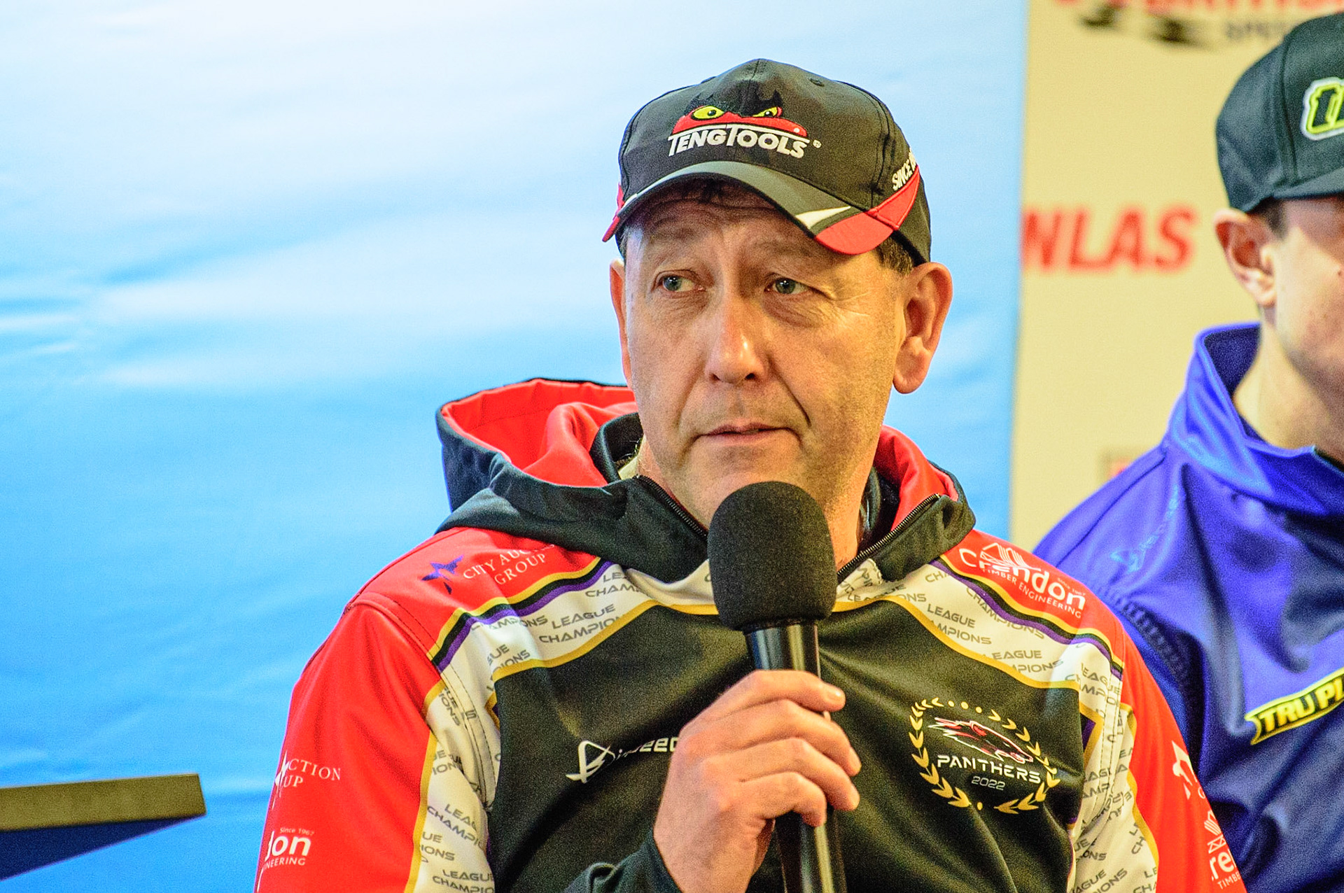 MANCHESTER, UK. APRIL 12TH: Peterborough Manager Rob Lyon at the  Discovery Networks Eurosport Speedway Season Launch at the National Speedway Stadium, Manchester on Tuesday 12th April 2022 (Credit: Ian Charles | MI News)