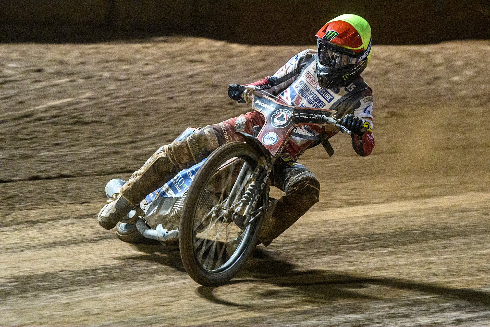 Dan Bewley leads the Final during the Sports Insure British Speedway Final at the National Speedway Stadium, Manchester on Monday 14th August 2023. (Photo: Ian Charles | MI News)