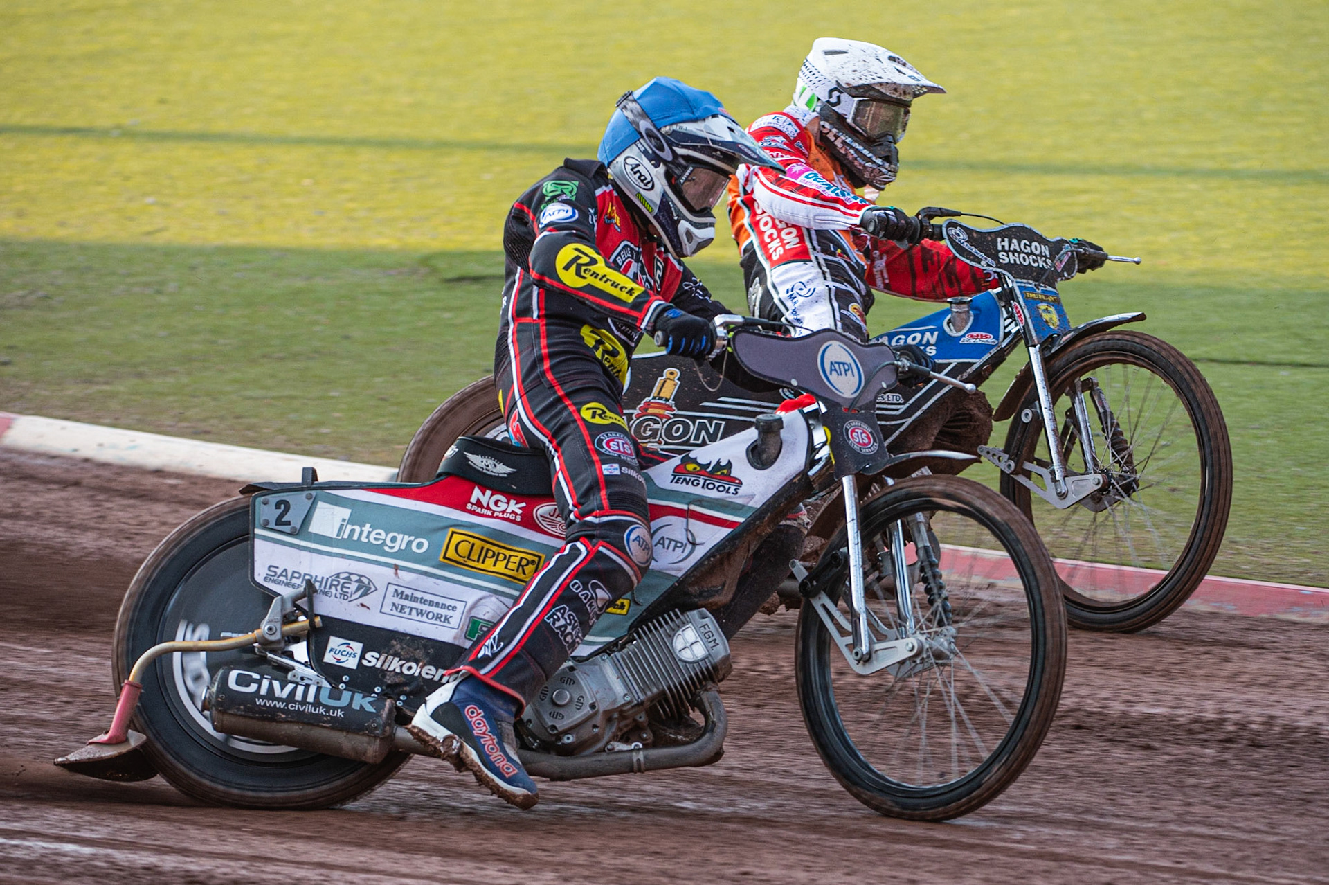 Photo by Ian Charles

Belle Vue Aces  Steve Worrall  outside Swindon Robins  Jason Doyle 


Belle Vue Aces v Swindon Robins, British Speedway Premiership, Belle Vue National Speedway Stadium, Manchester, Monday 12  August  2019