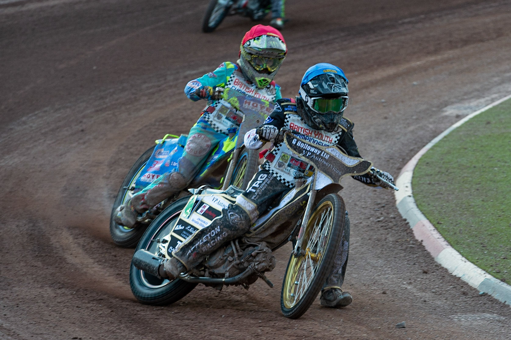 Photo: Ian Charles

Freddie Fox-Baron (Blue) leads Sonny Springer

Summer Speed Saturday & British Youth Speedway Championship Round 5, National Speedway Stadium, Manchester, Saturday 22 June 2019